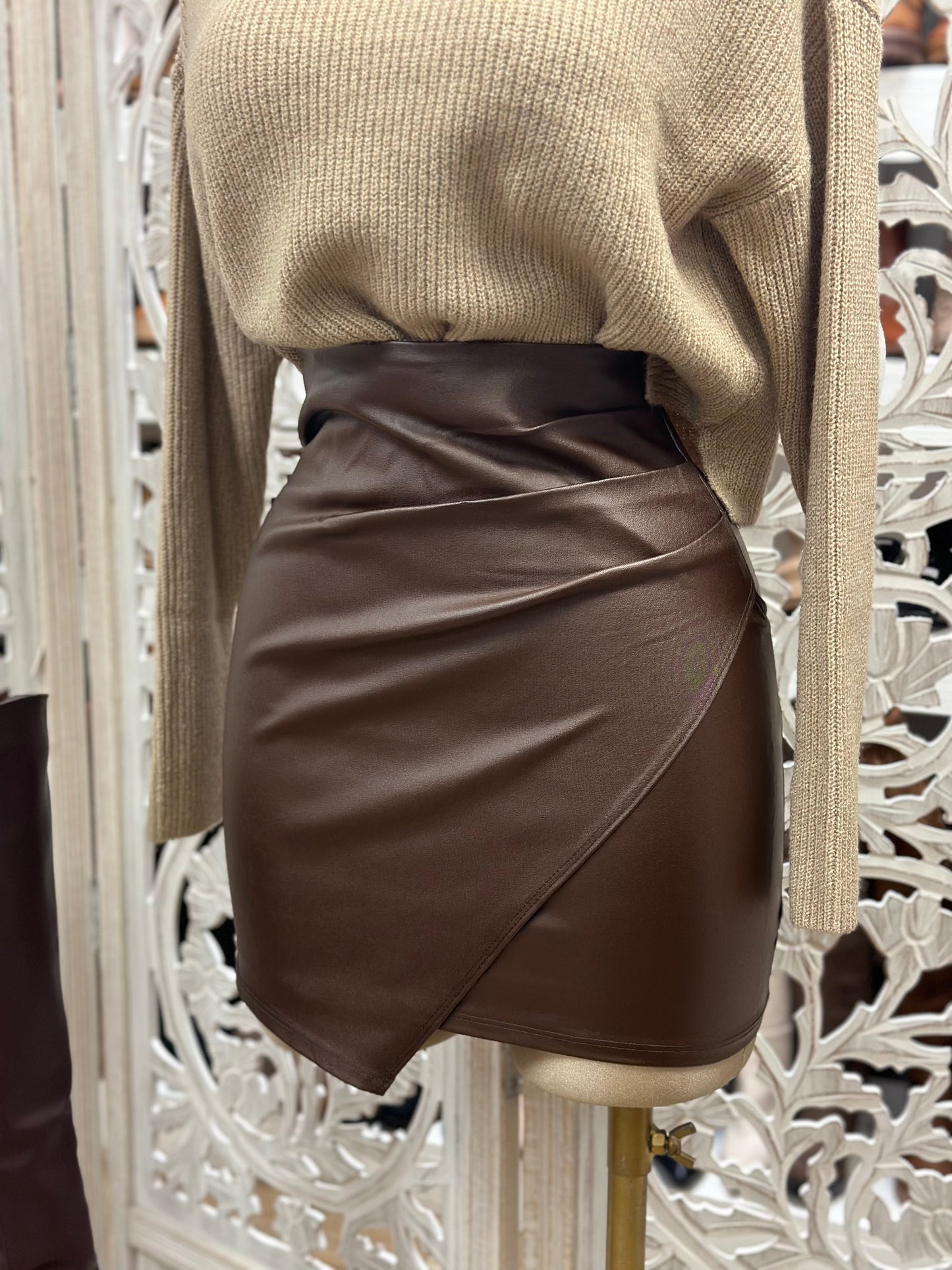 Brown  Wrapped Skirt