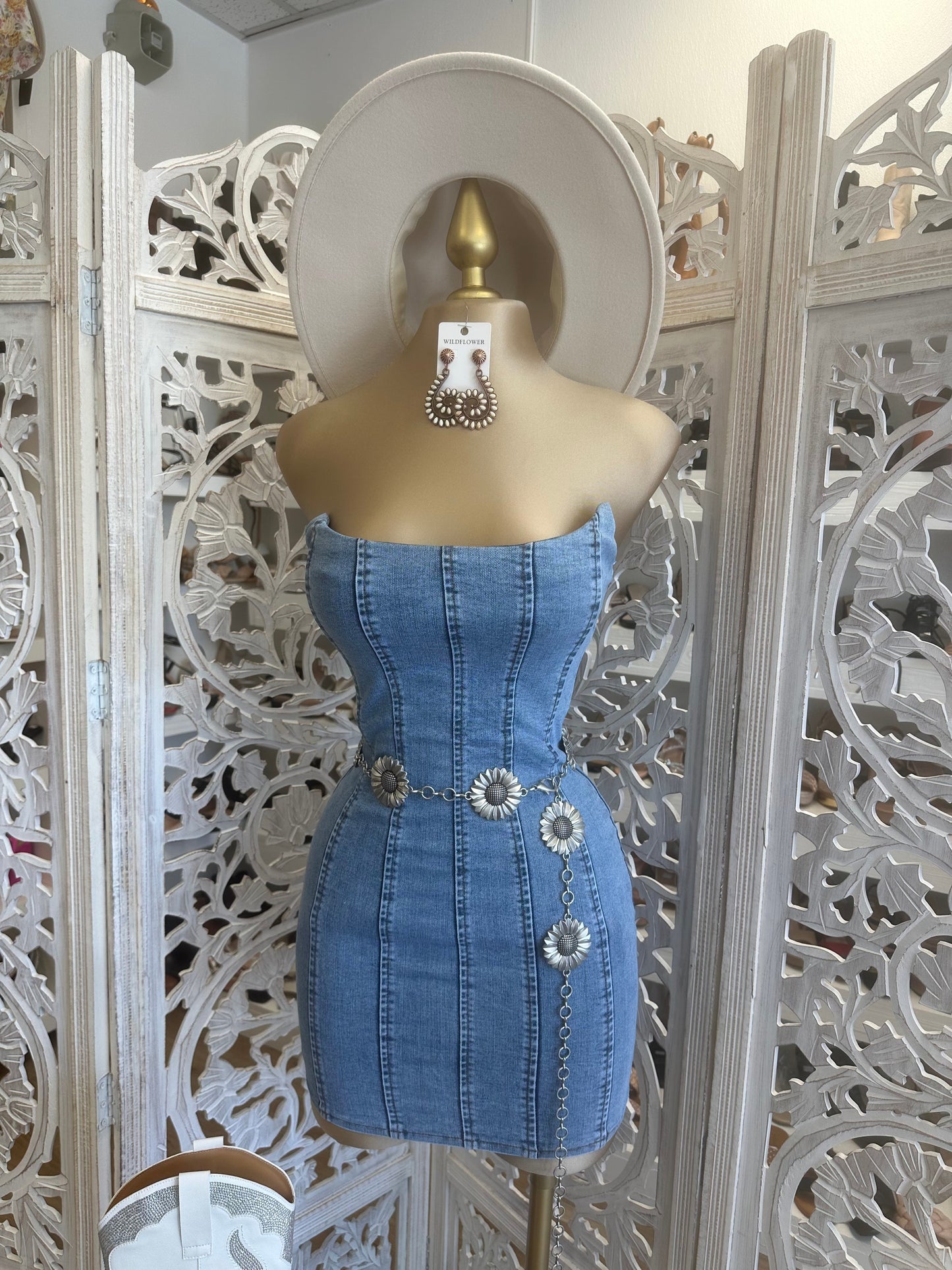 Denim Mini Corset Dress