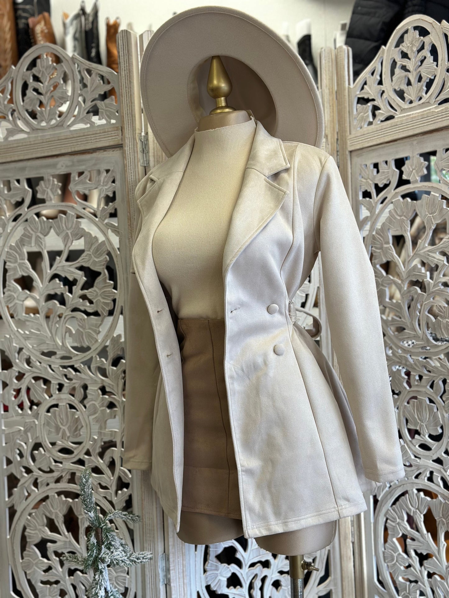 Ivory Coat with Buttons