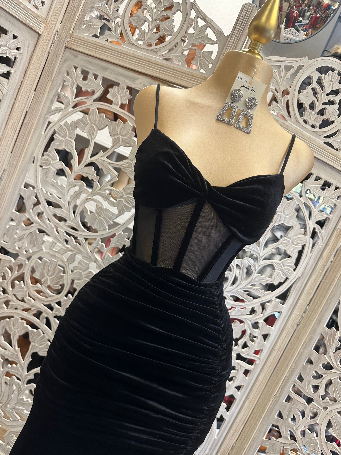 Black Velvet Corset Gown