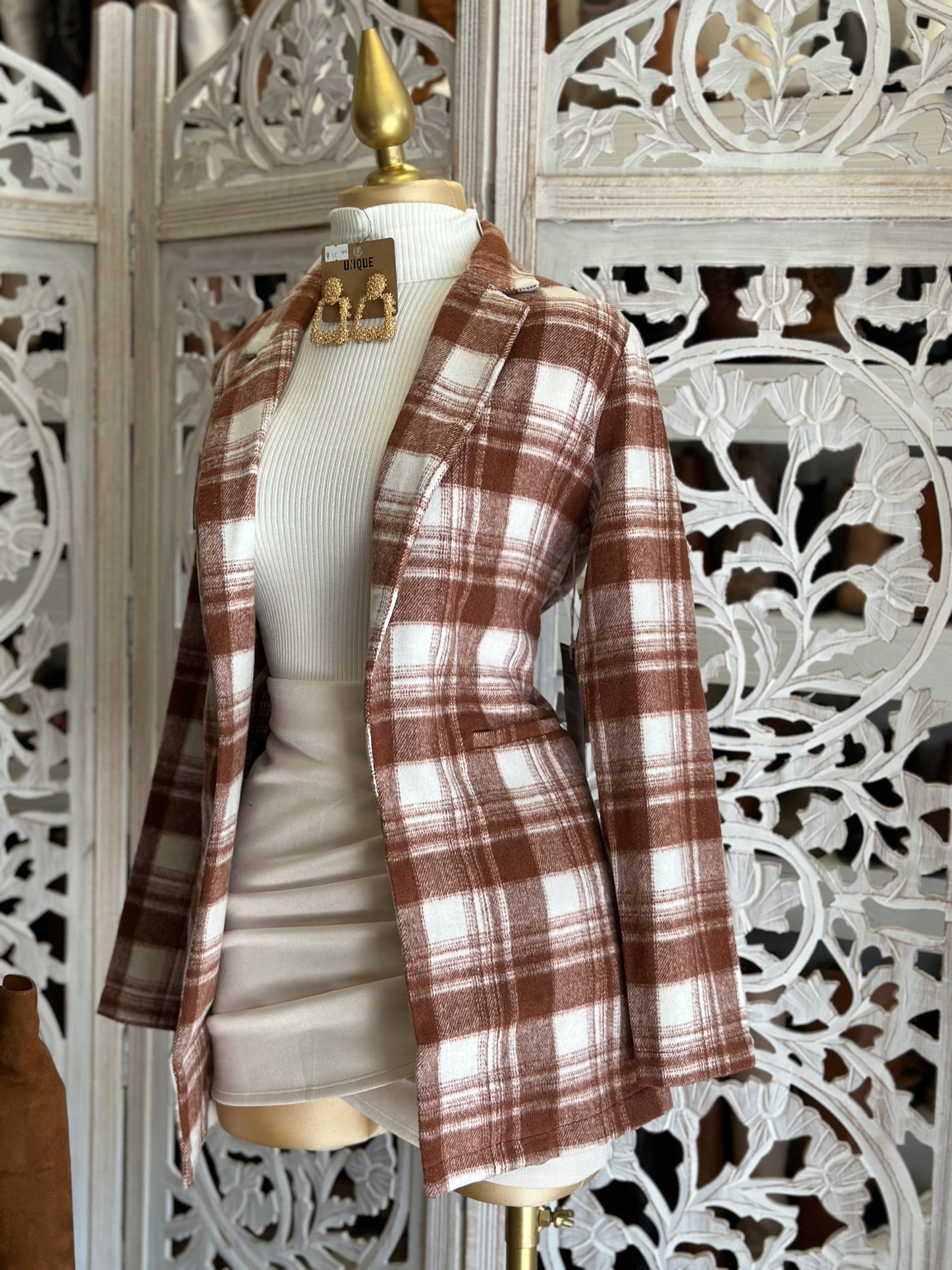 Brown Plaid Coat