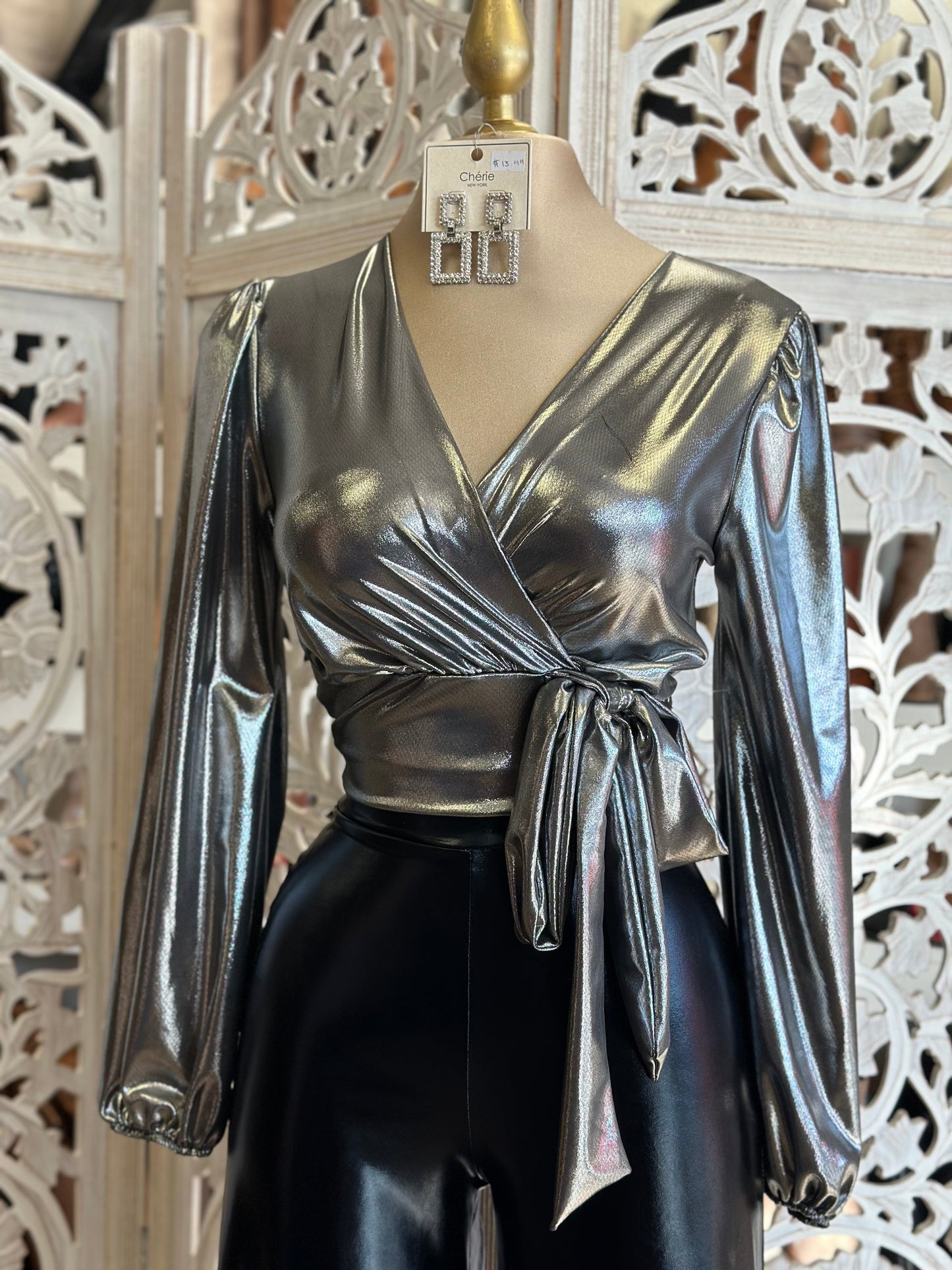 Silver Wrapped Blouse