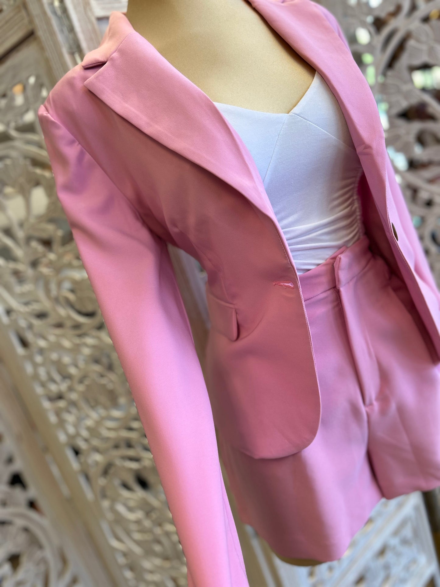 Bubblegum Blazer and Shorts Set- Not Stretchy