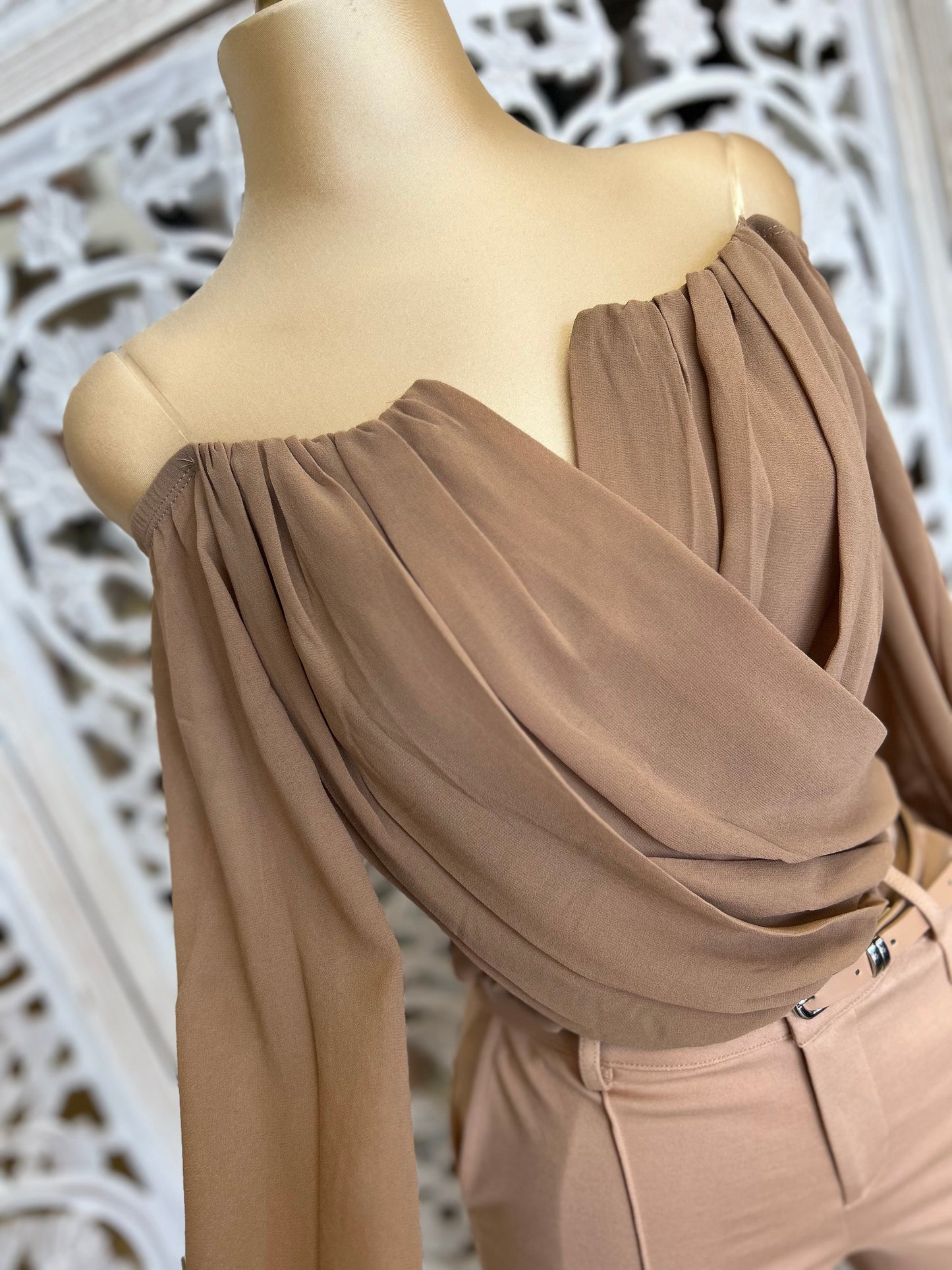 Mocha Wrapped Blouse