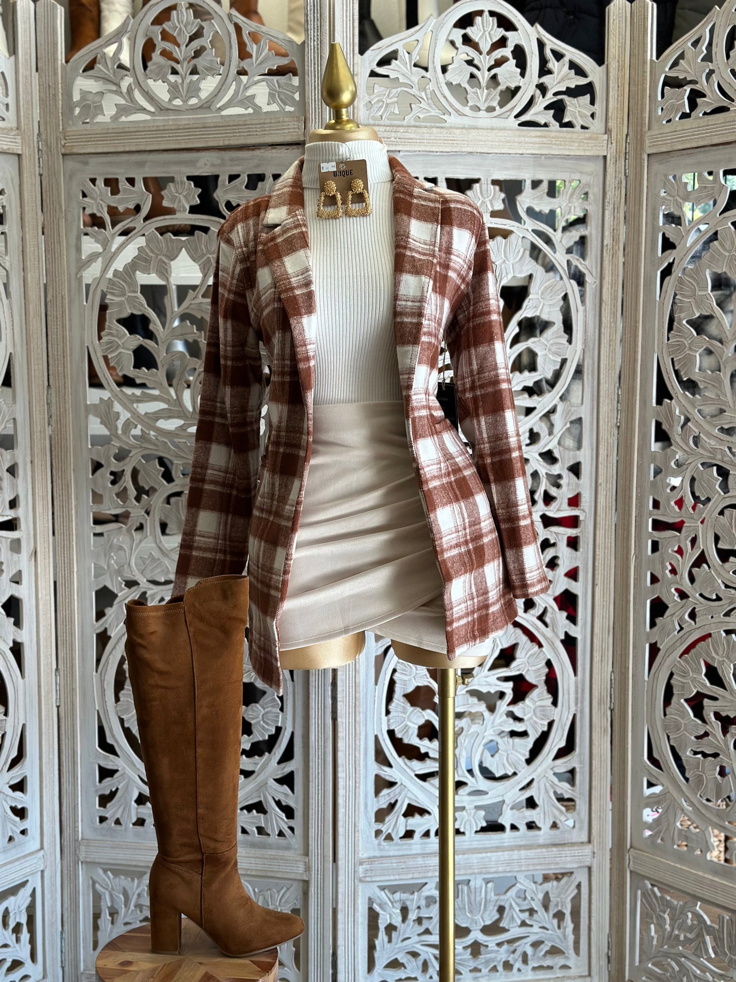 Brown Plaid Coat