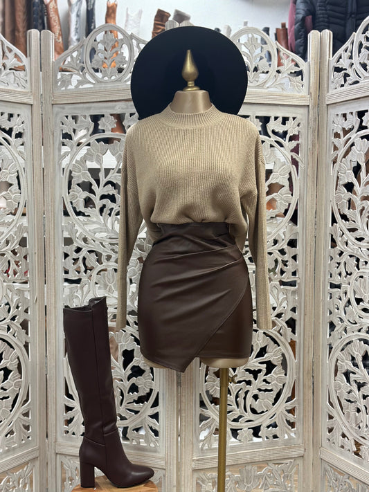 Brown  Wrapped Skirt