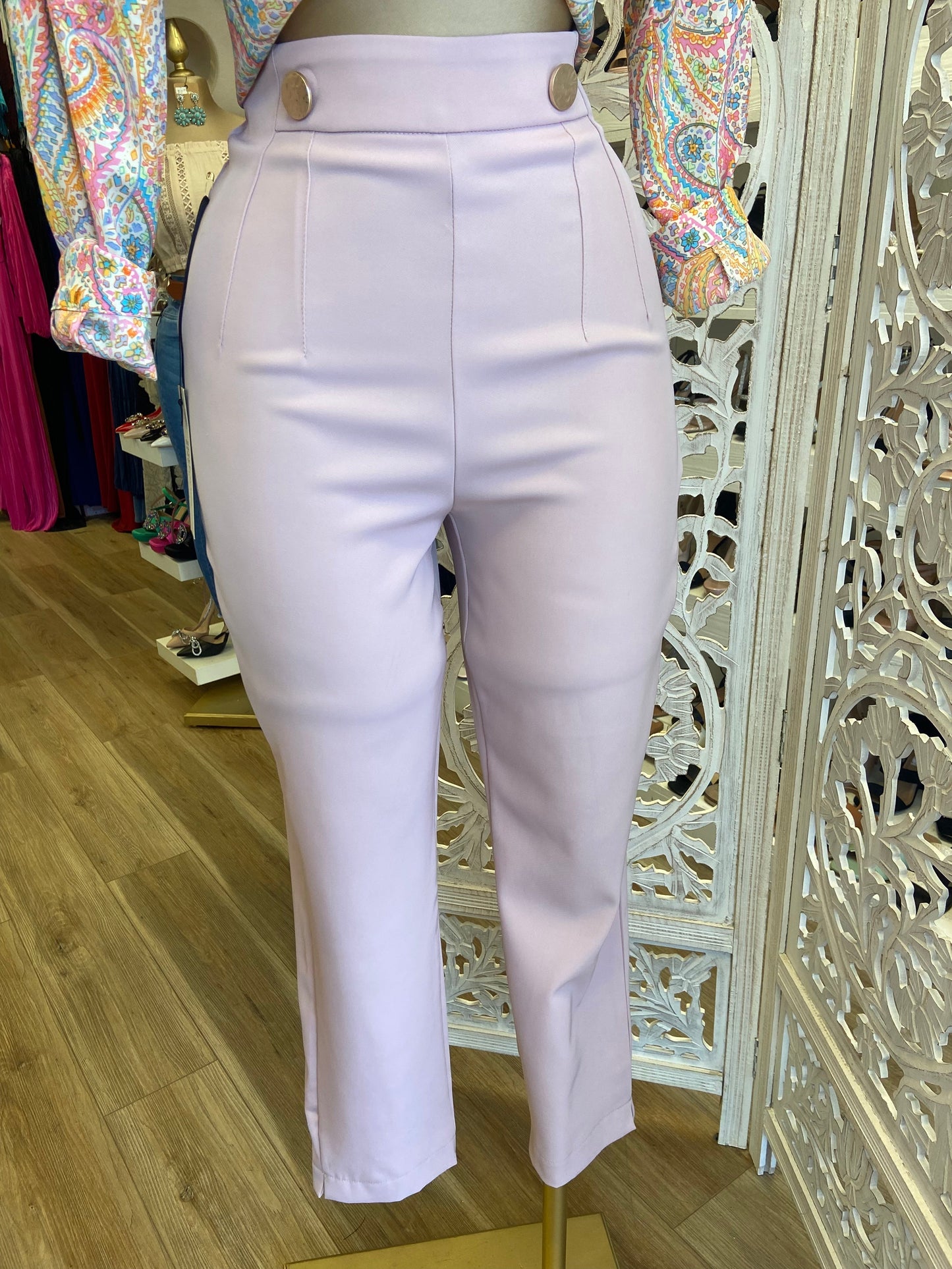 Button Lilac Trousers