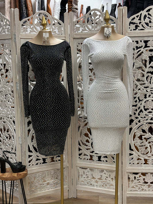 Scoop Back Rhinestone Dress