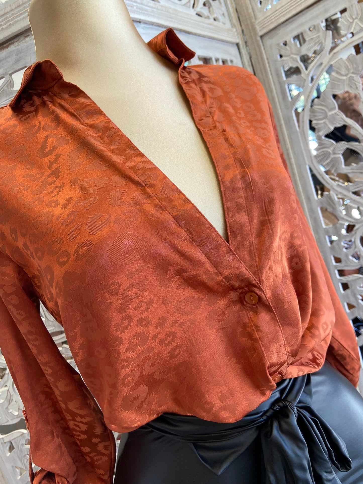 Printed Satin Blouse