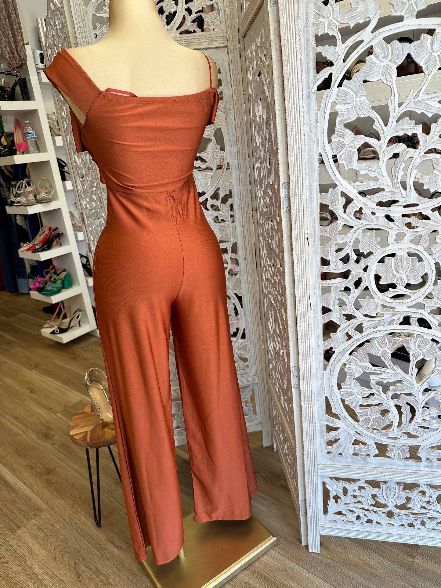 Brick Bow Front Jumpsuit