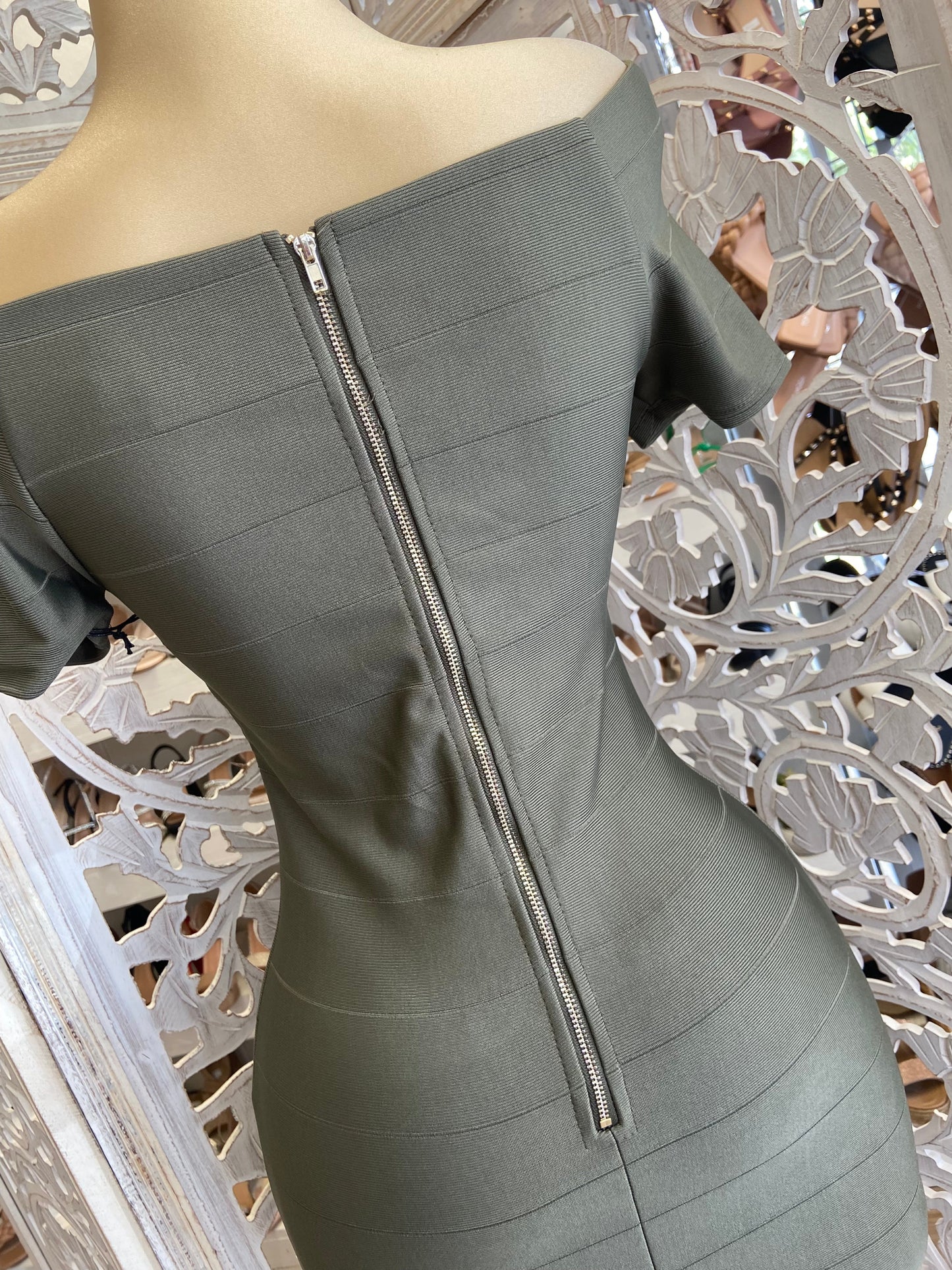 Olive Green Bandage Dress