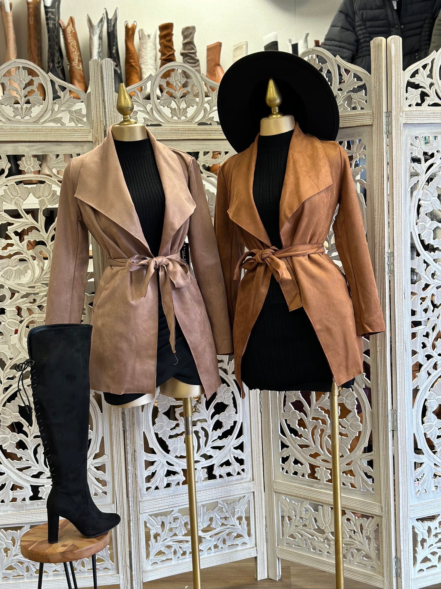 Suede Blazer Coat