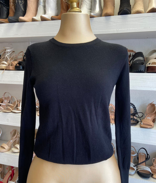 Black Button Cuff Sweater