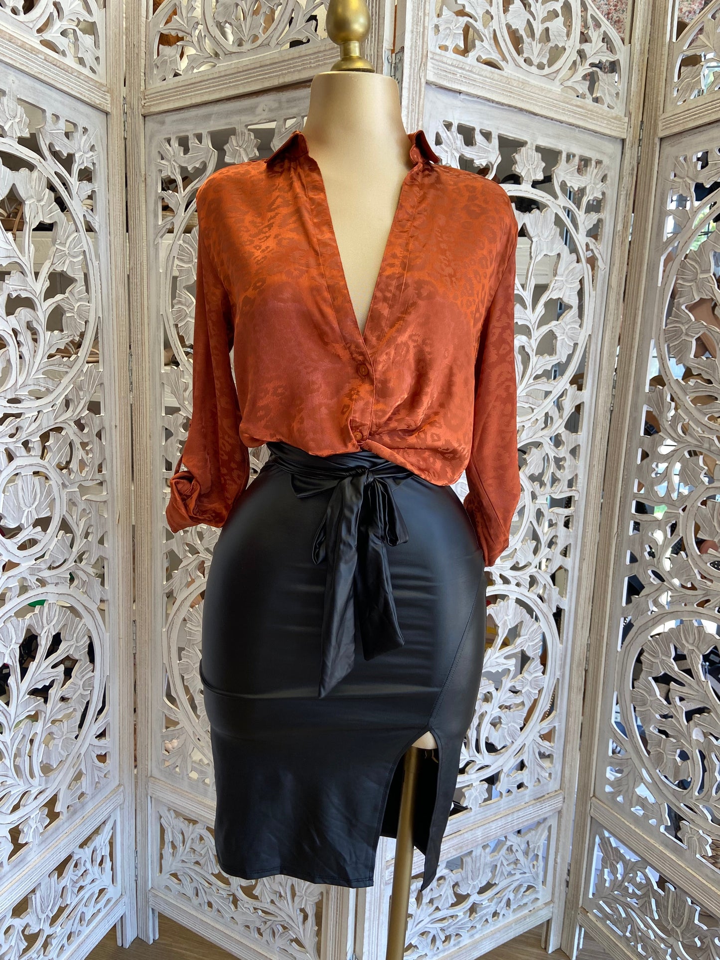 Printed Satin Blouse