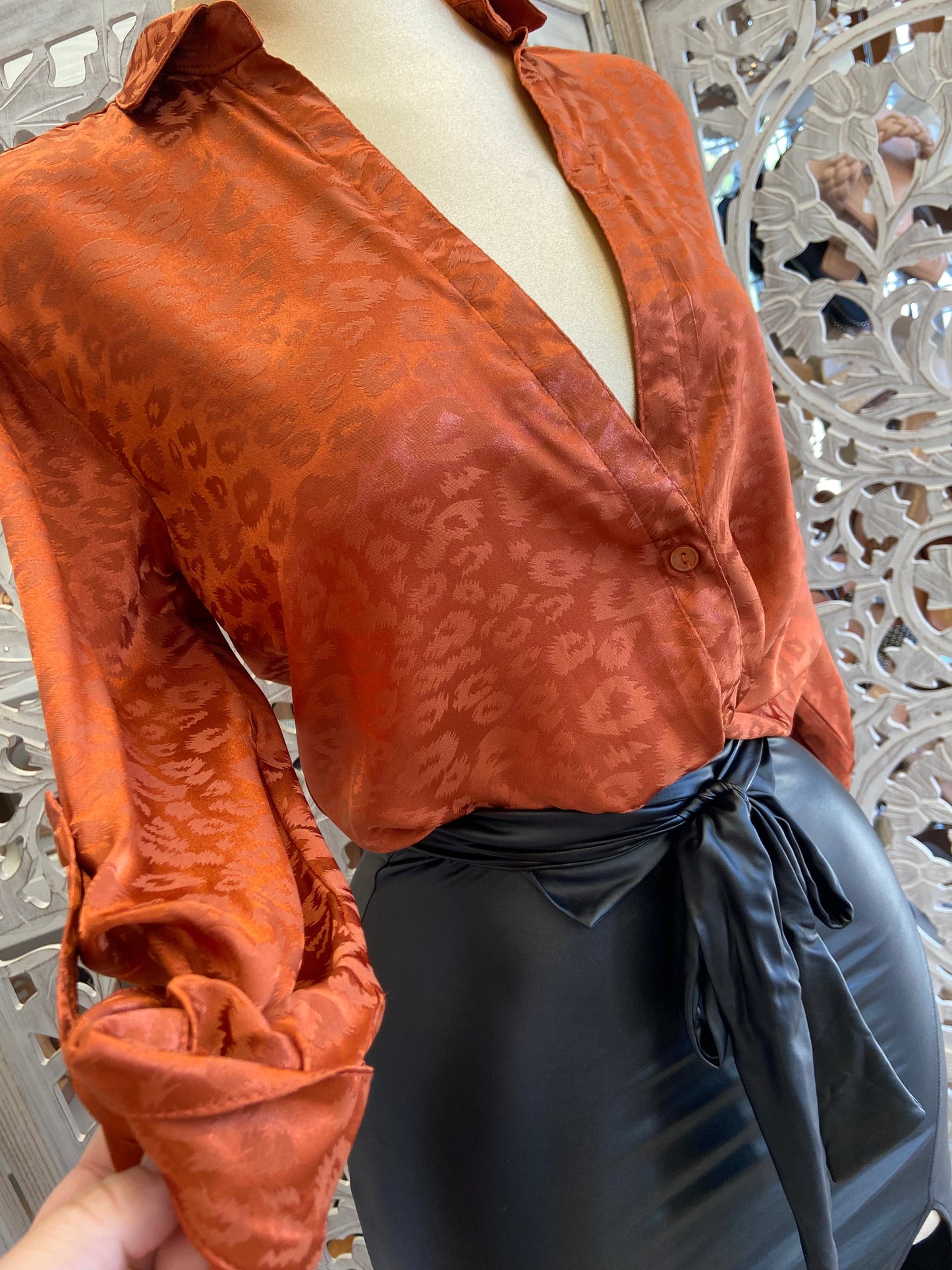 Printed Satin Blouse