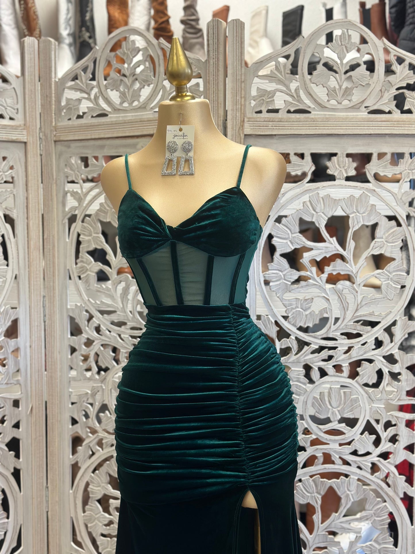 Green Velvet Corset Gown