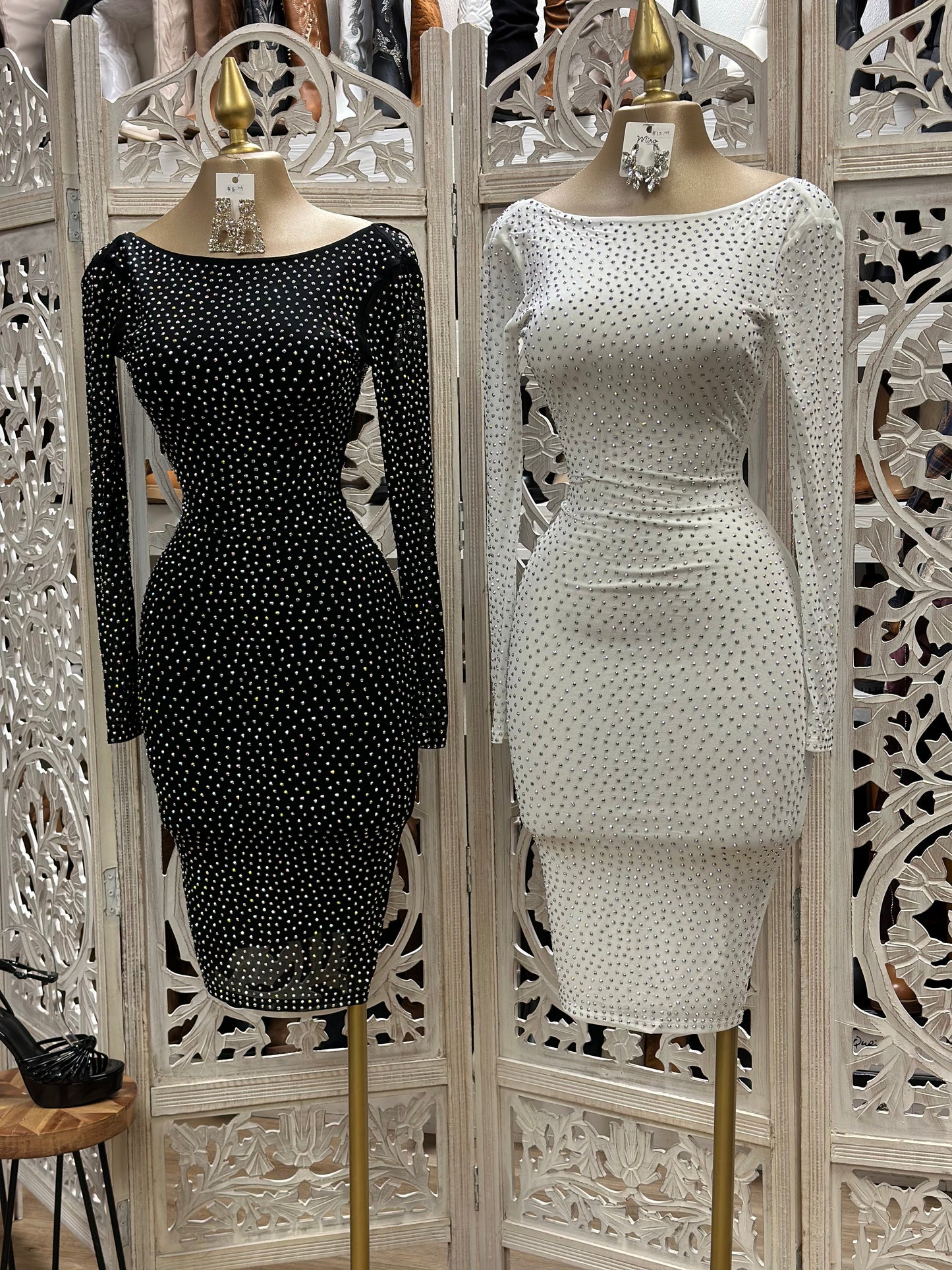 Scoop Back Rhinestone Dress