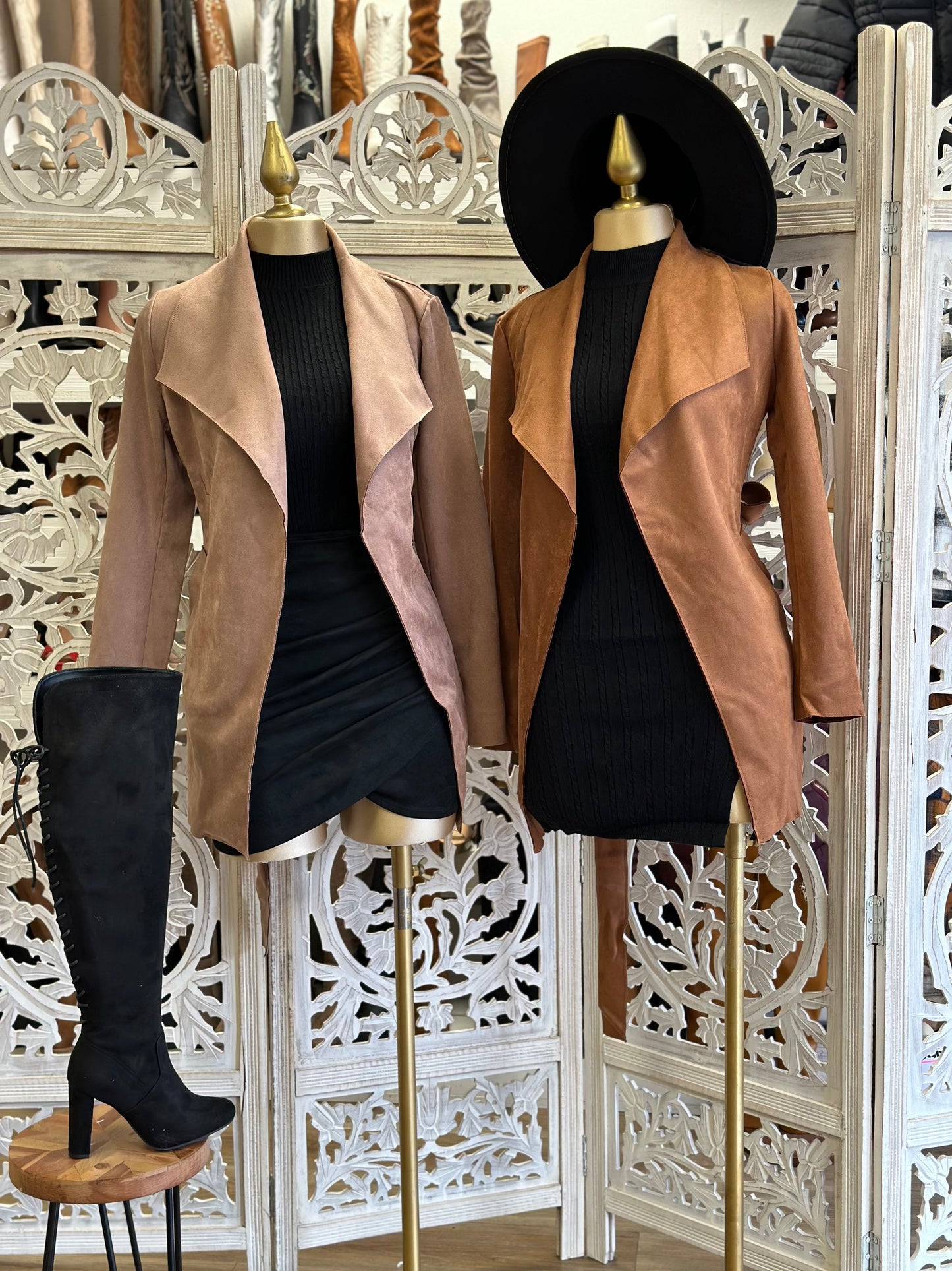 Suede Blazer Coat