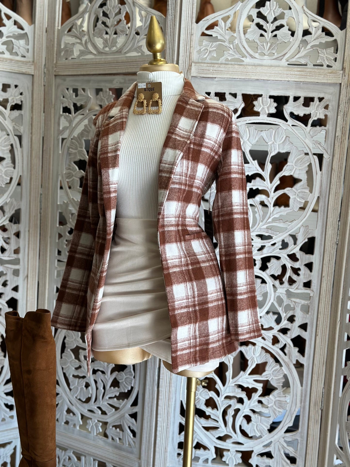 Brown Plaid Coat