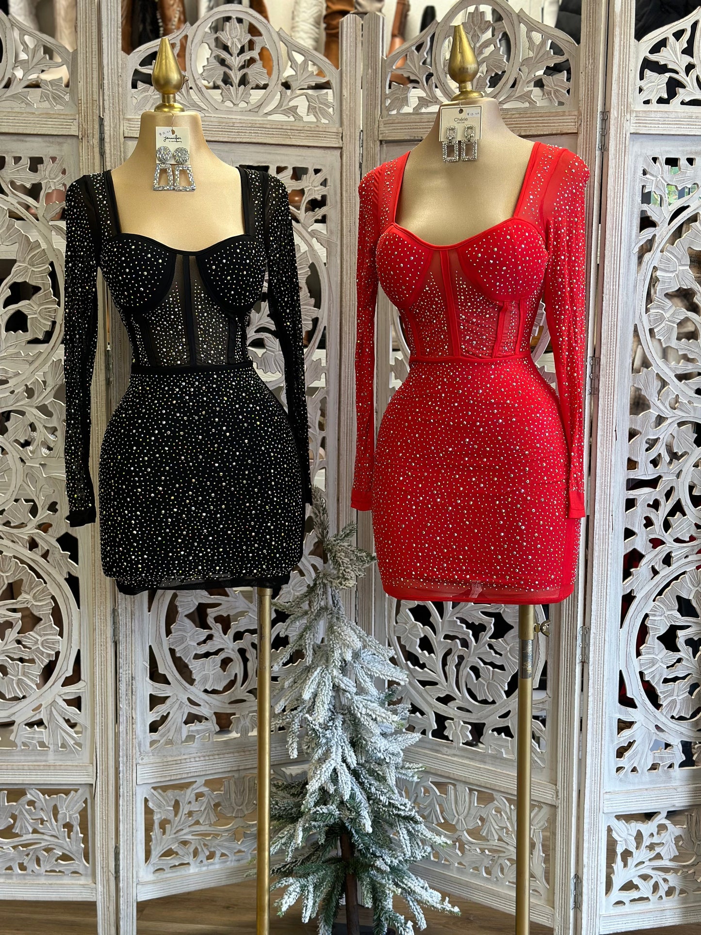 Rhinestone Mini Dress