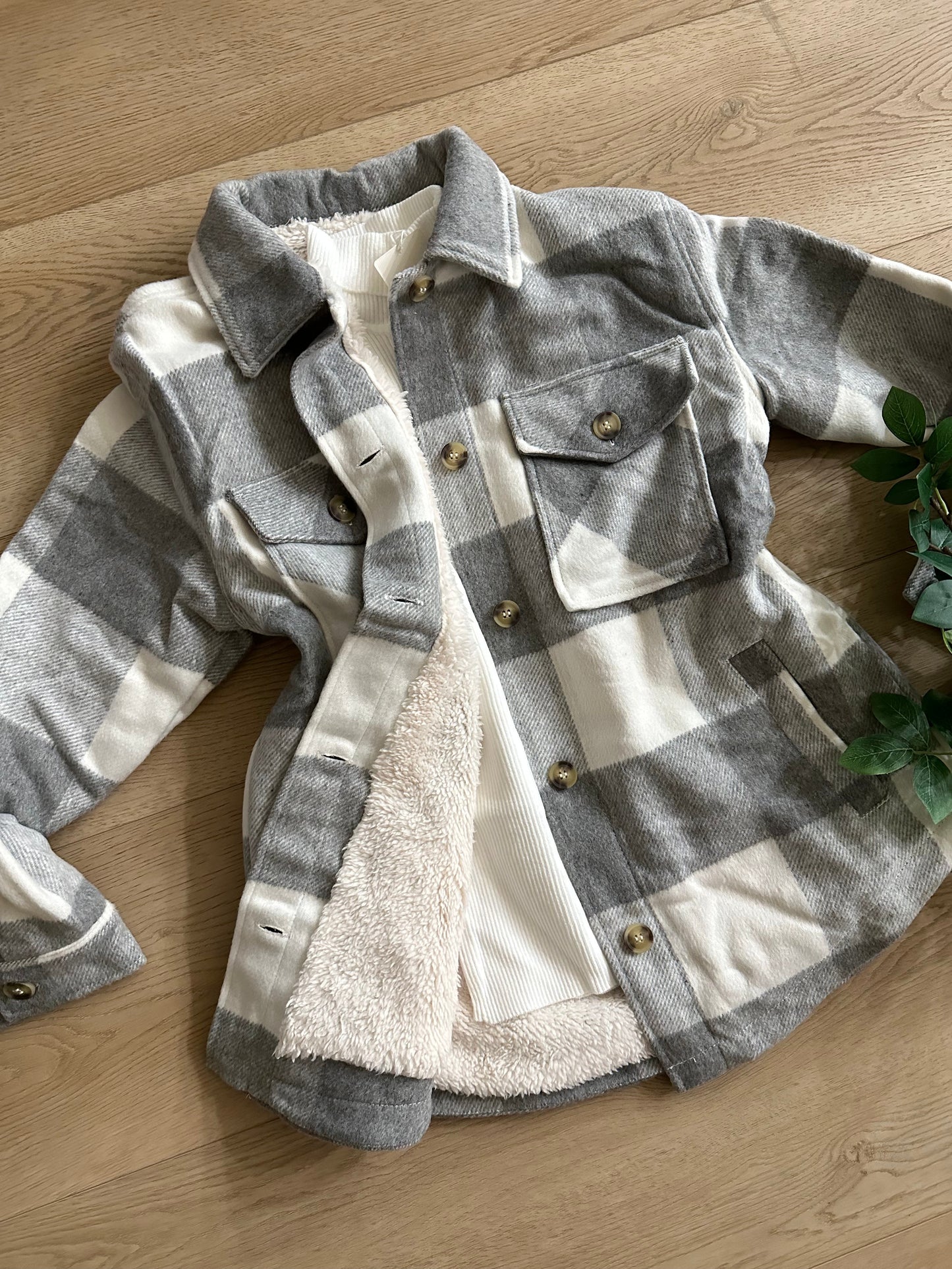 Wolf Gray and White Fuzzy Flannel