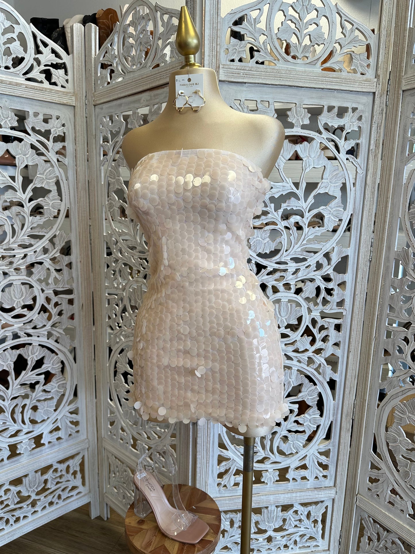 Sequin Strapless Mini Dress- Not Stretchy