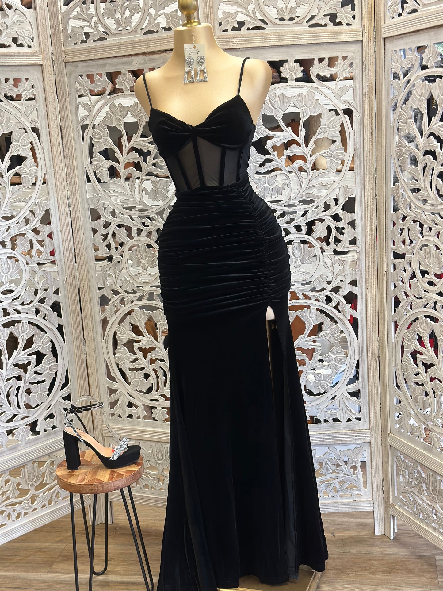 Black Velvet Corset Gown