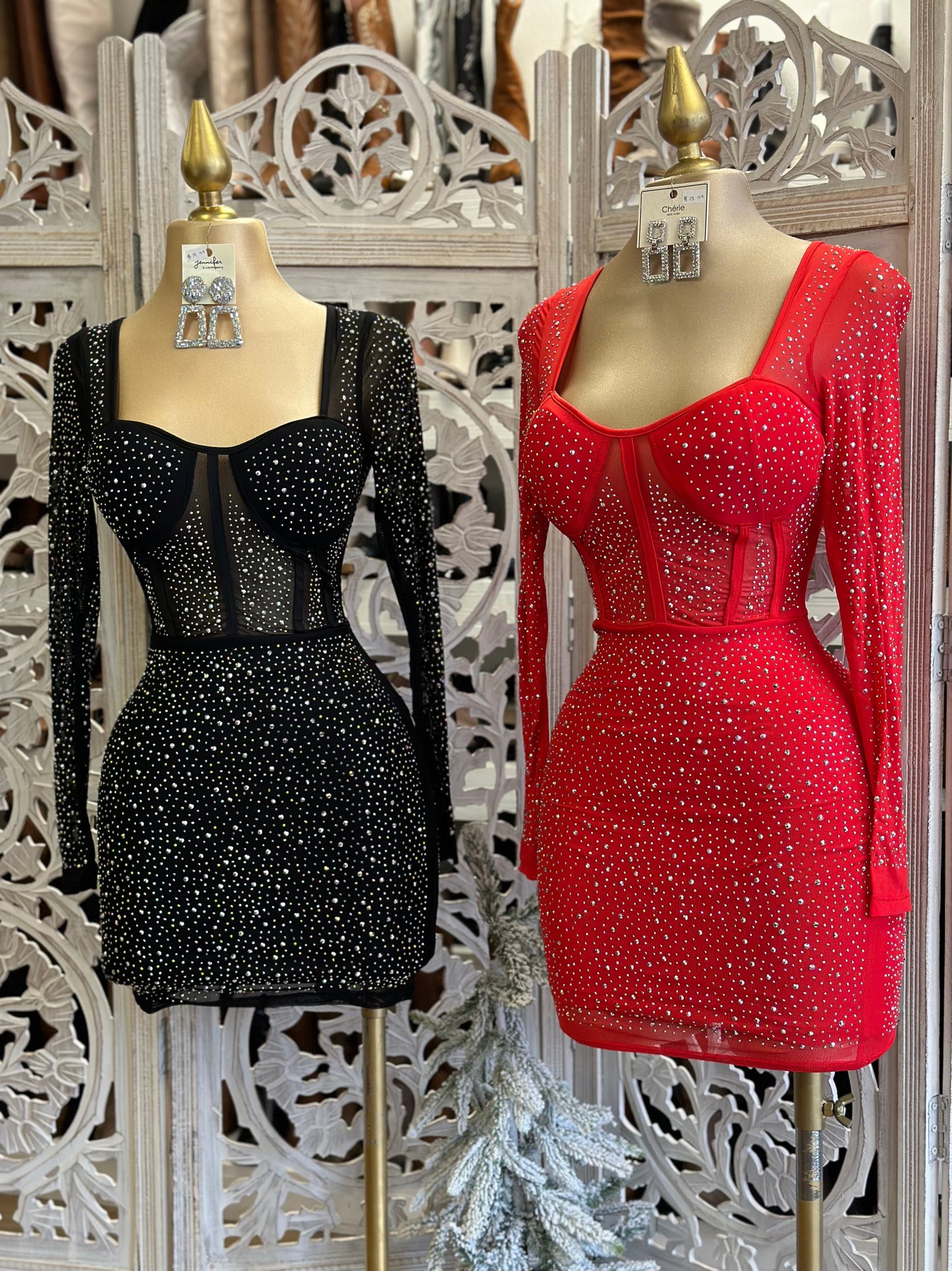 Rhinestone Mini Dress