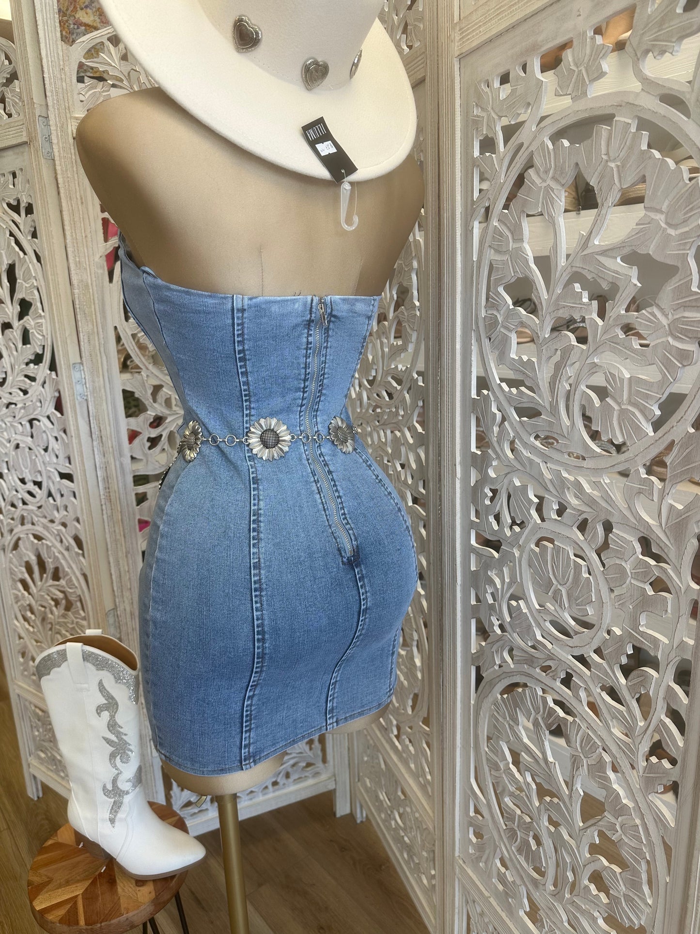 Denim Mini Corset Dress