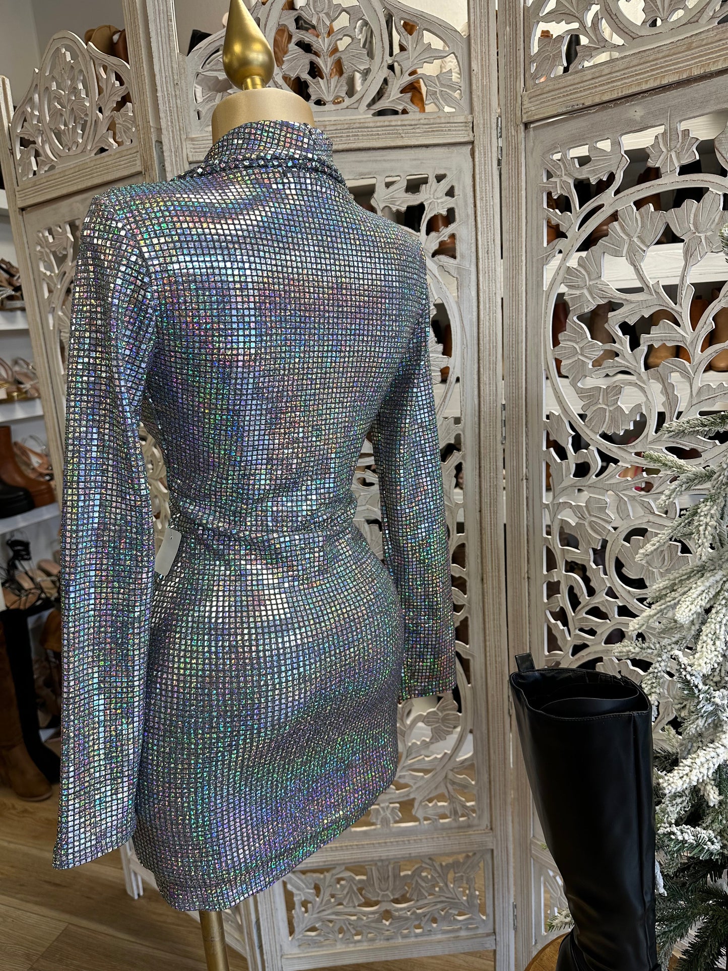 Holographic Blazer Dress