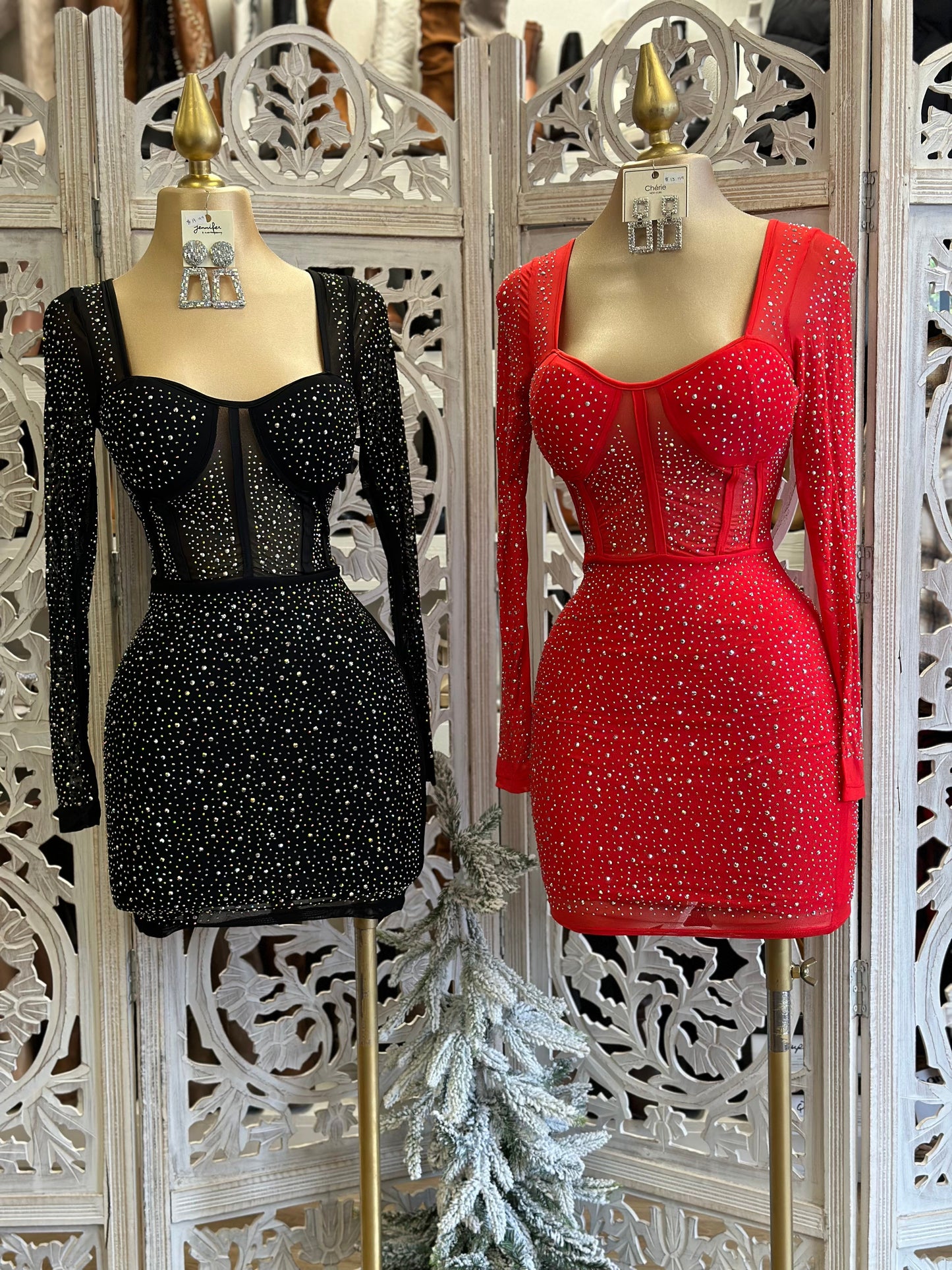 Rhinestone Mini Dress