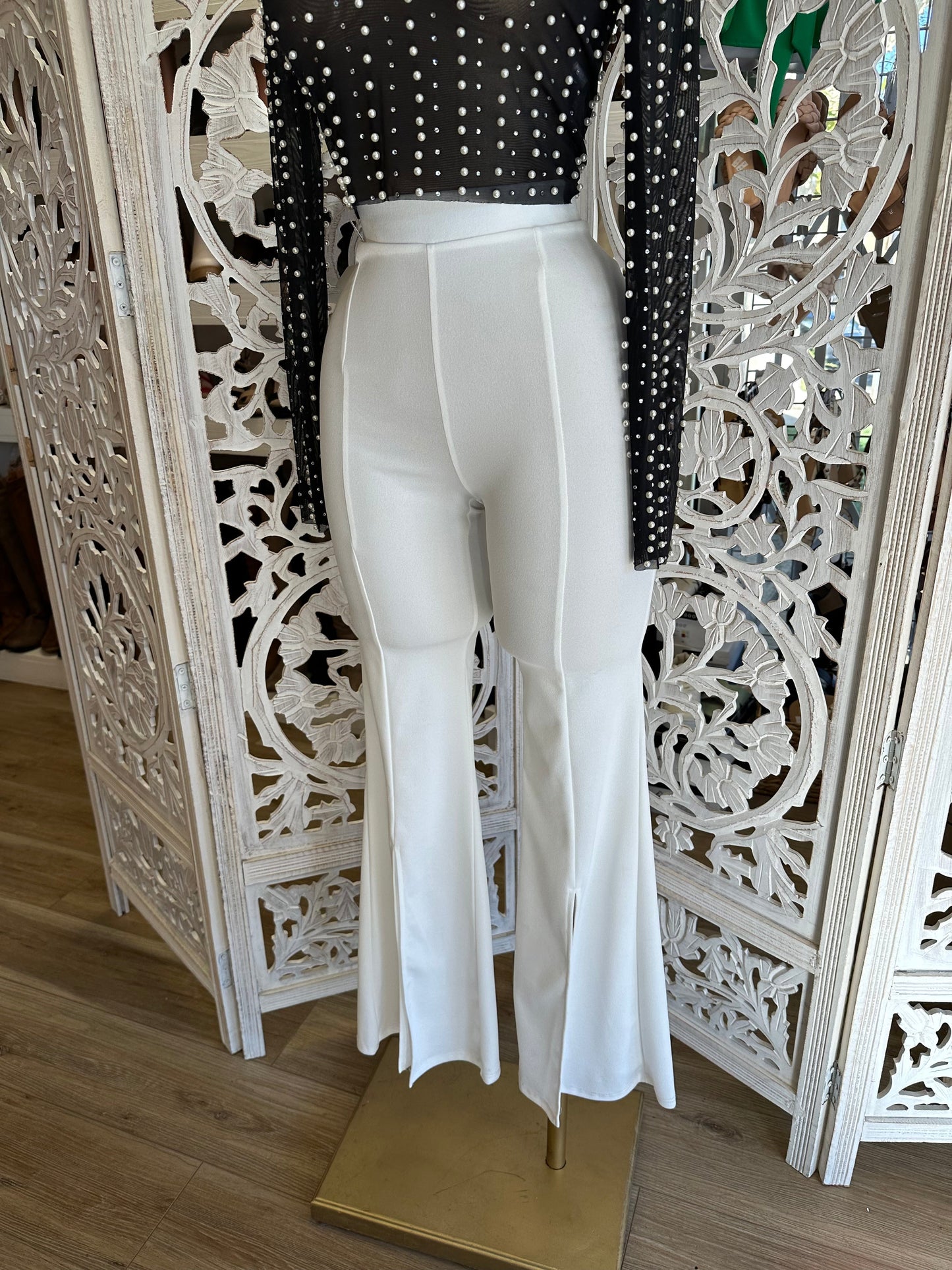 White Flare Pants