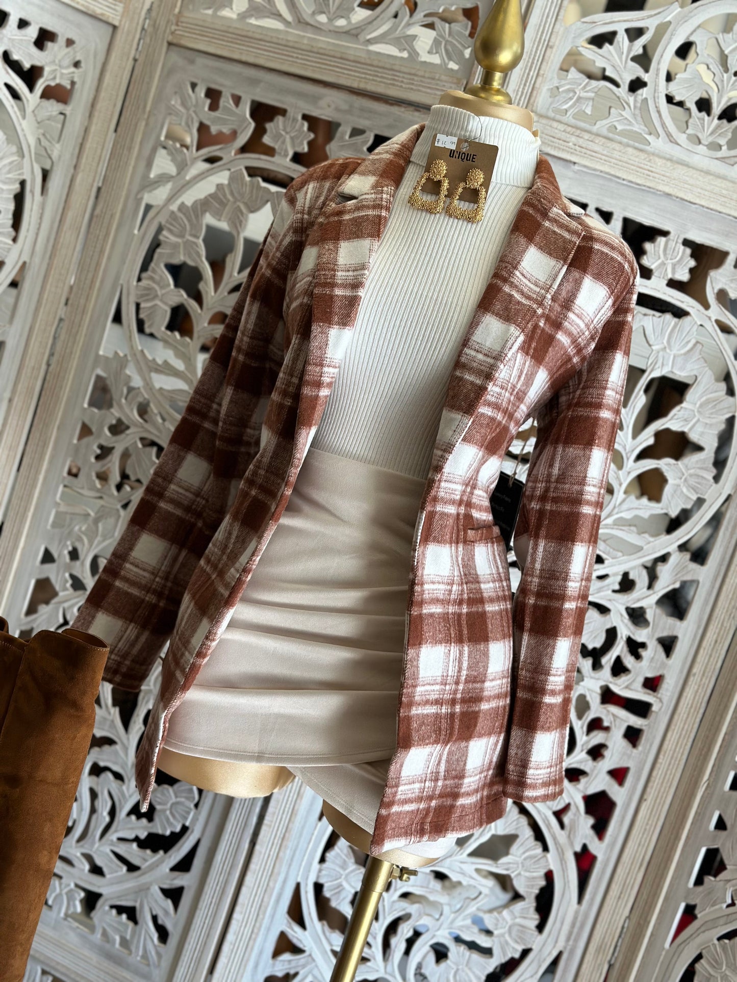 Brown Plaid Coat