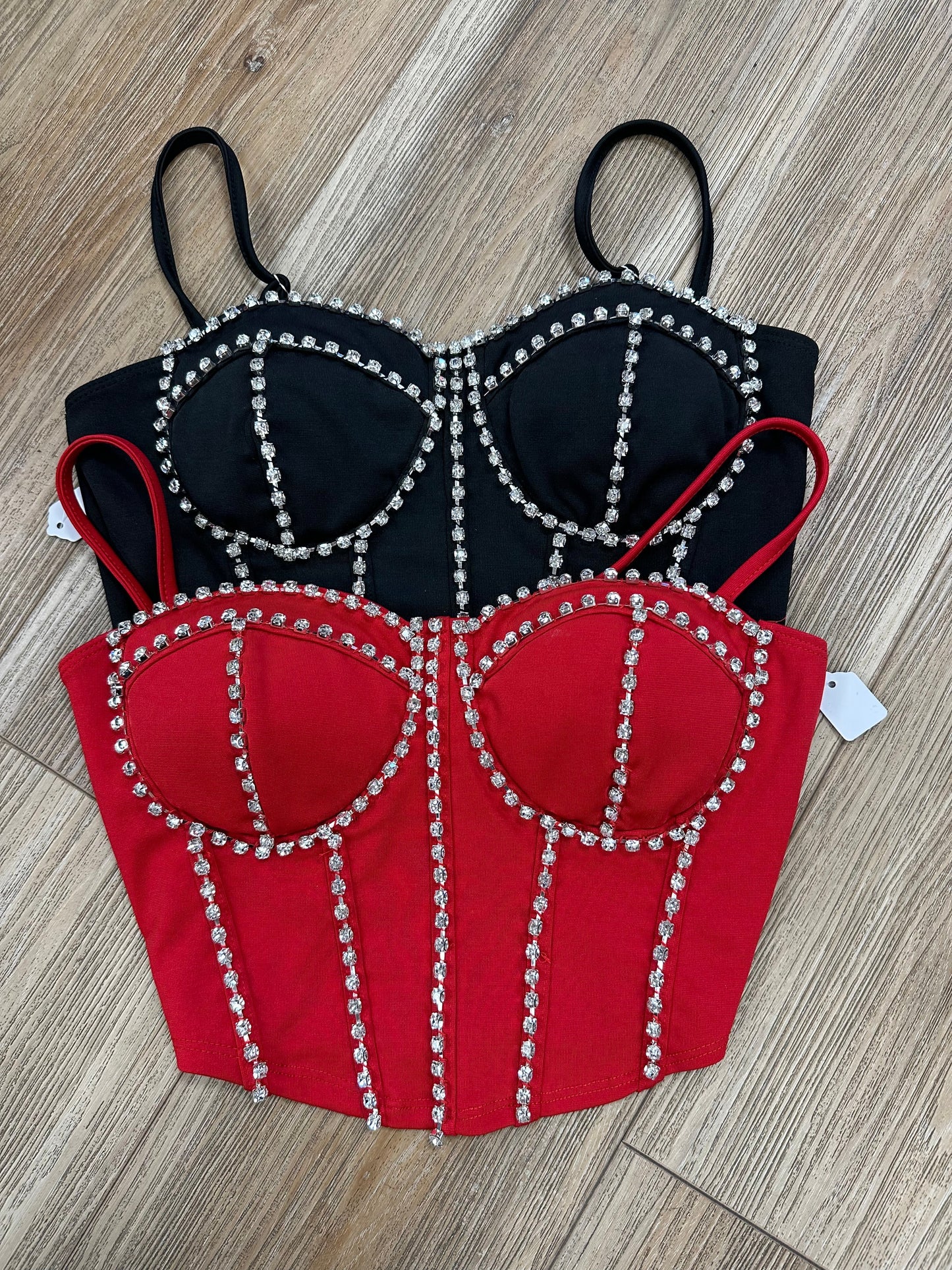 Red Bedazzled Crop Top