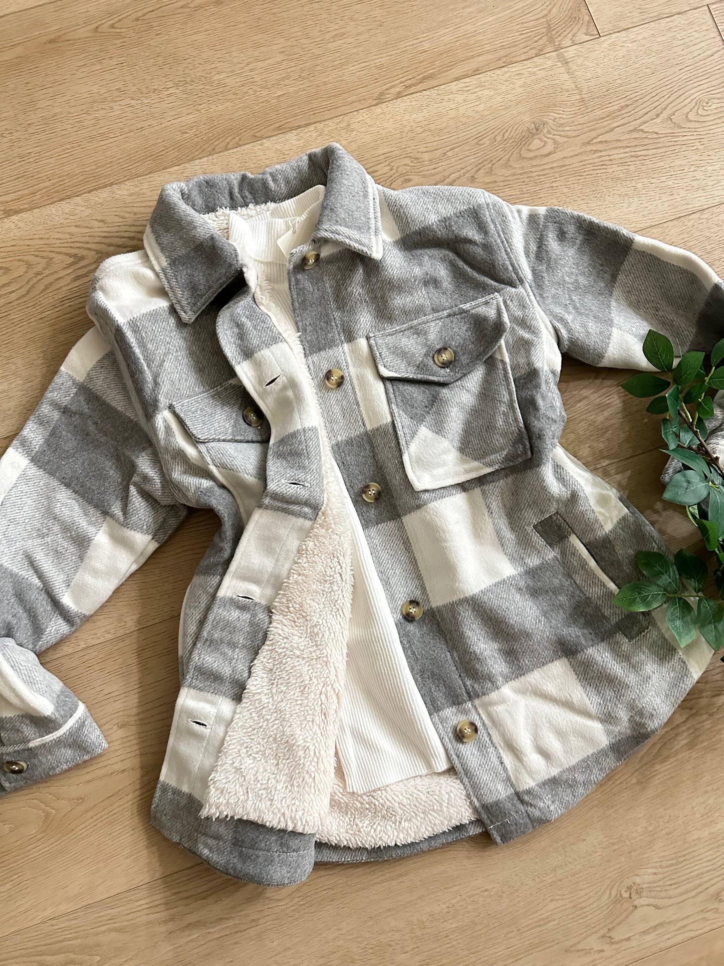 Wolf Gray and White Fuzzy Flannel