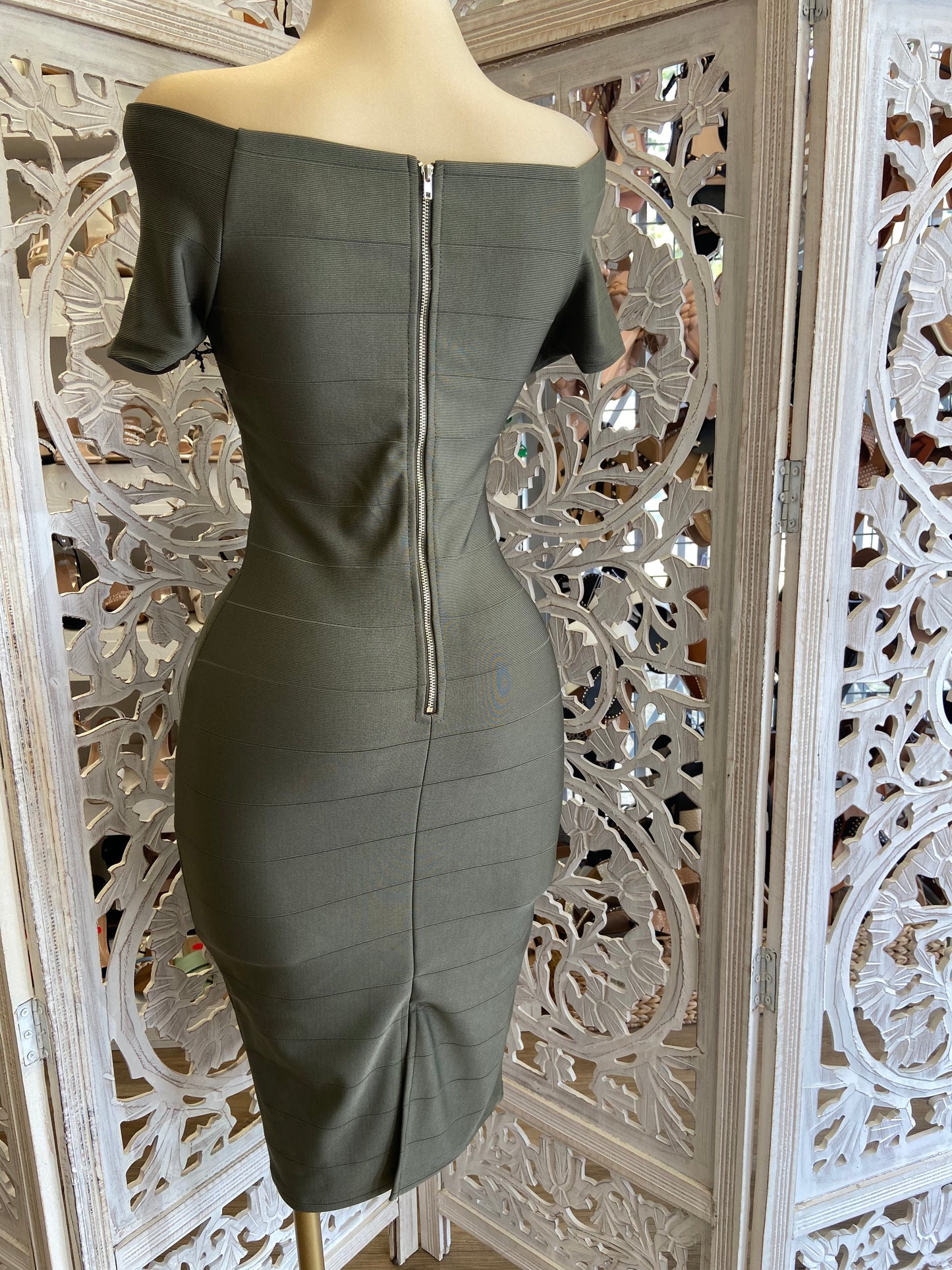 Olive Green Bandage Dress