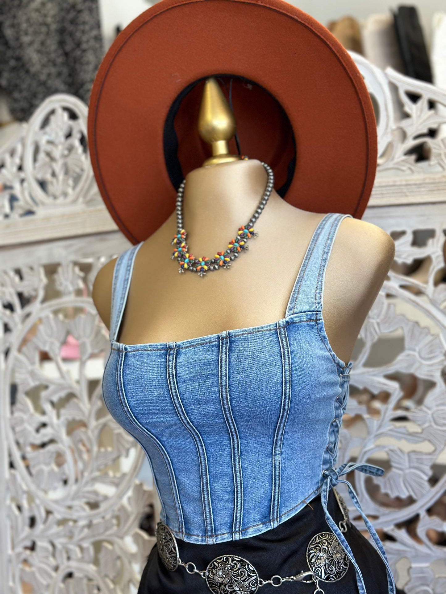 Denim Corset Top- Stretchy