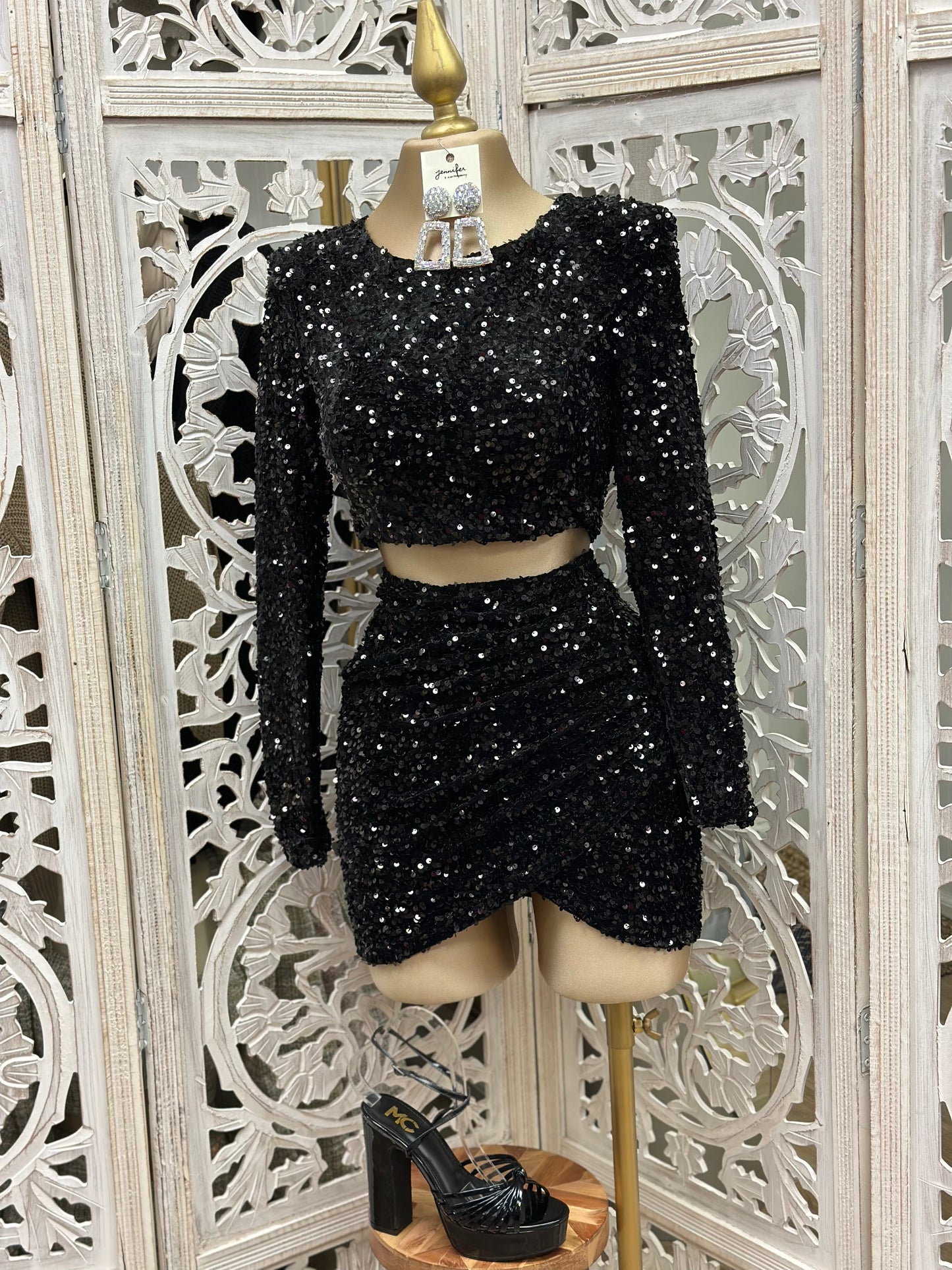 Black Sequin Set