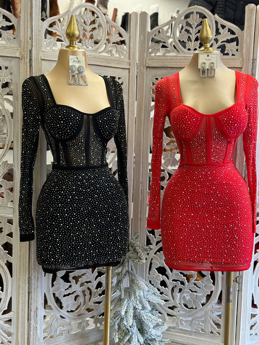 Rhinestone Mini Dress