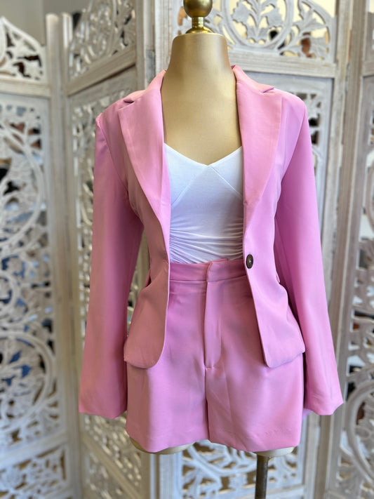 Bubblegum Blazer and Shorts Set- Not Stretchy