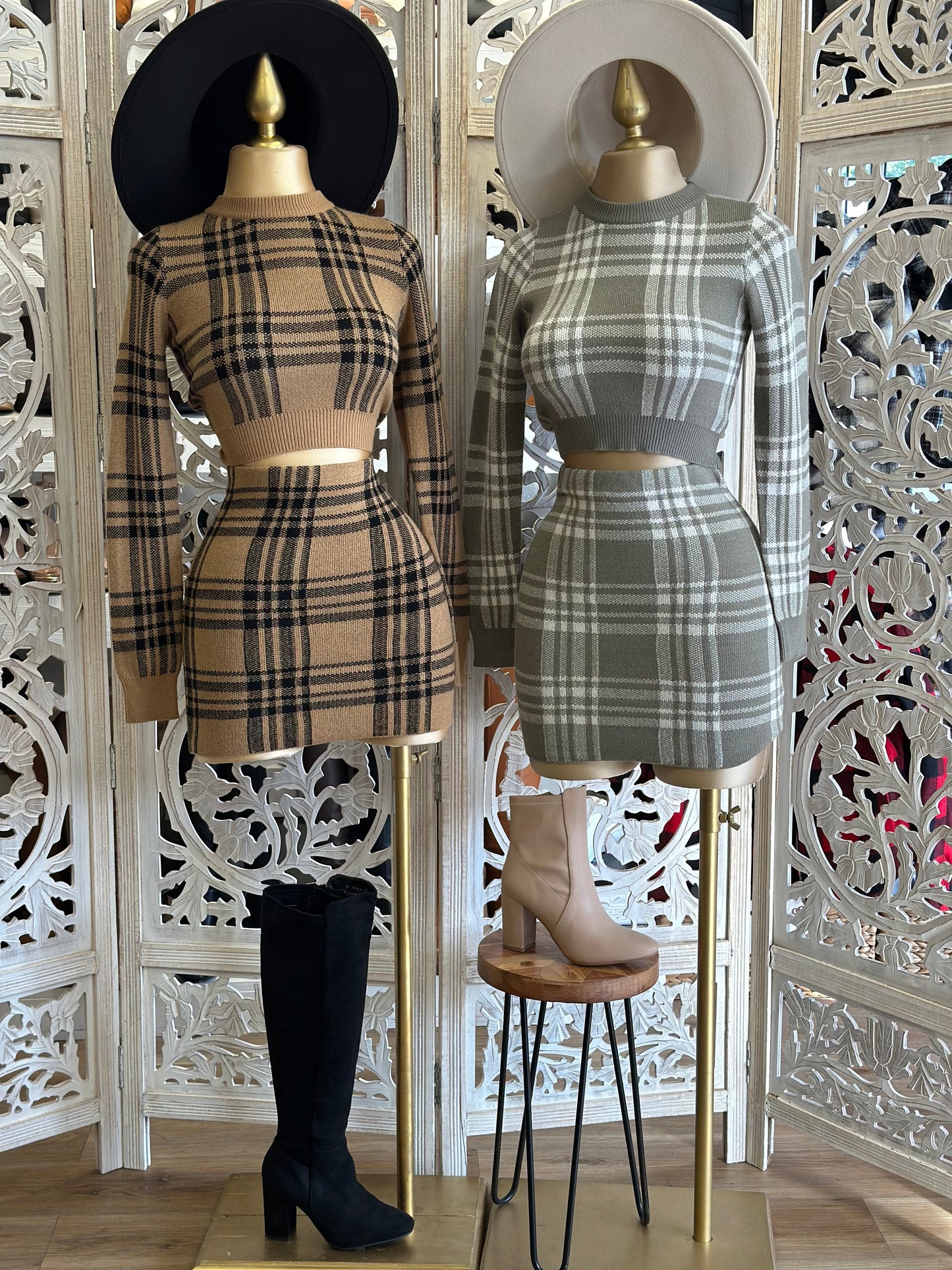 Plaid Sweater Set