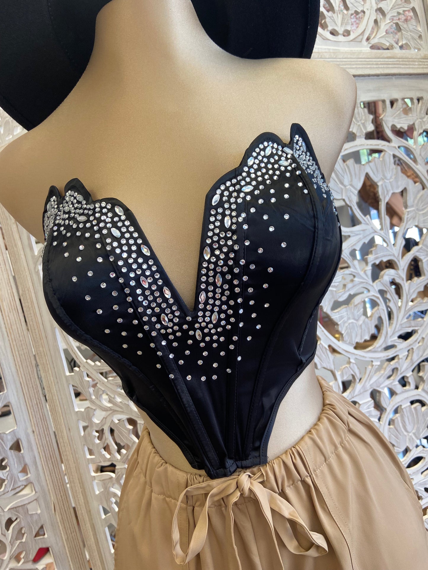 Black Rhinestone Corset