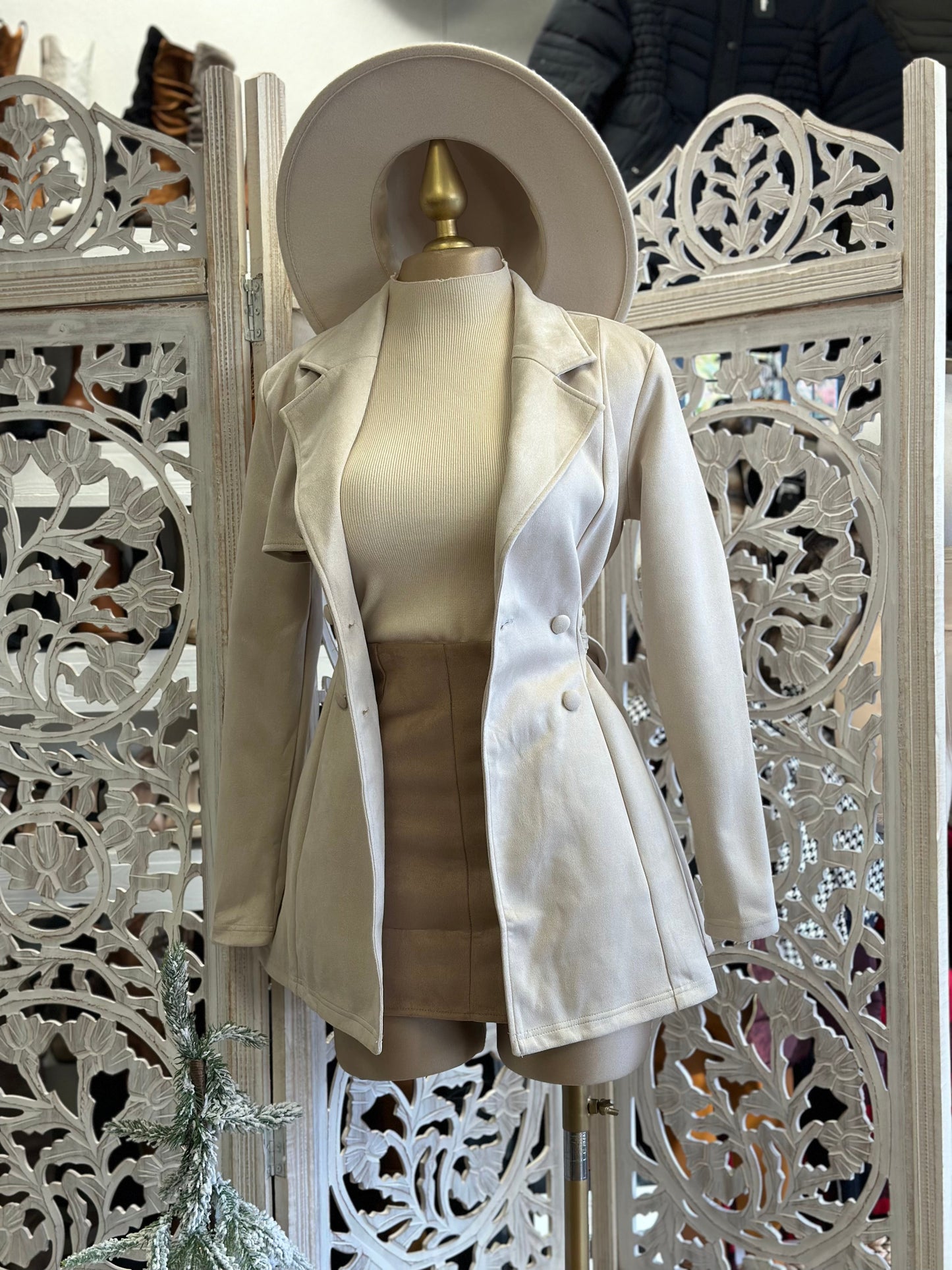 Ivory Coat with Buttons