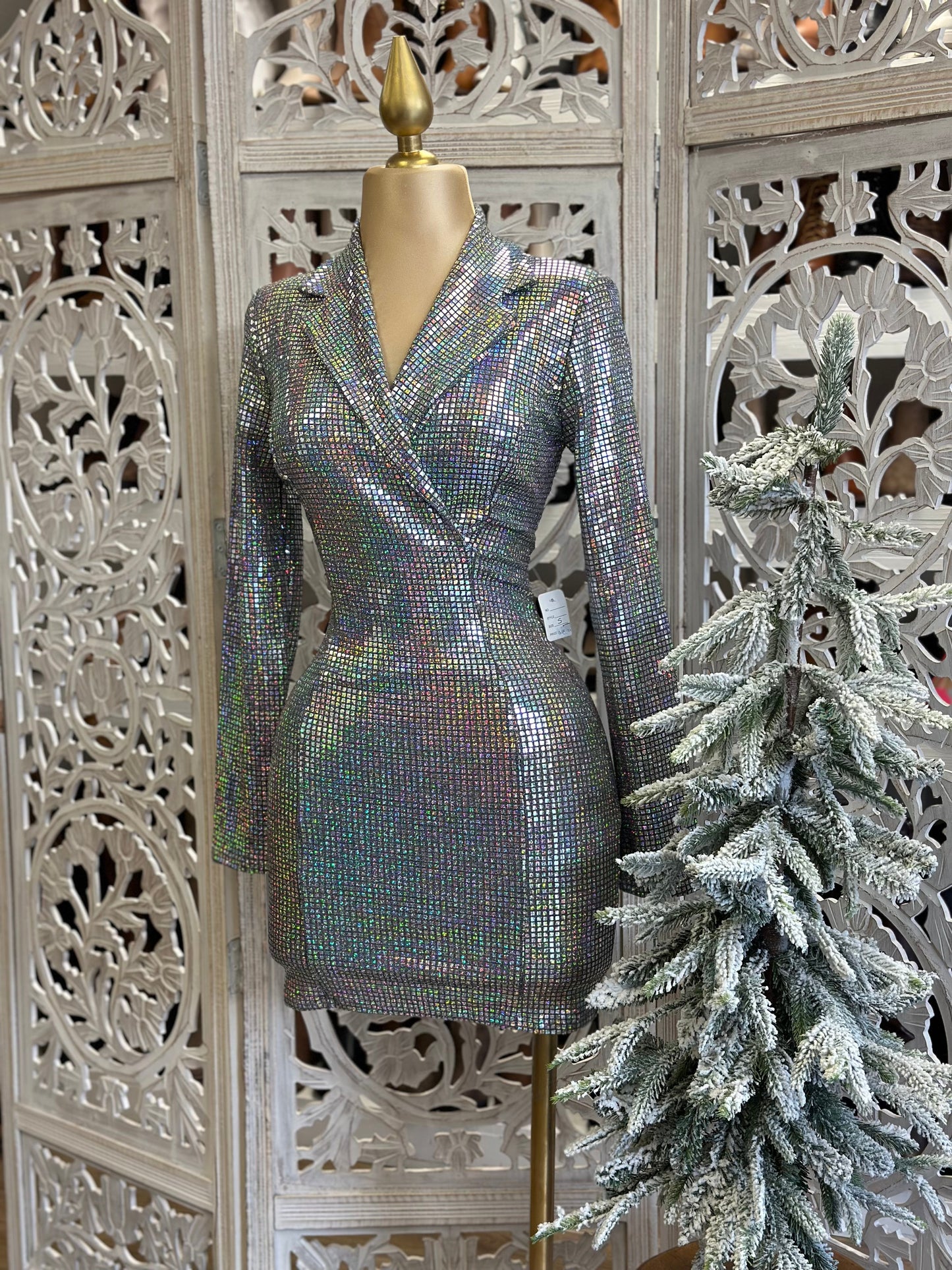 Holographic Blazer Dress