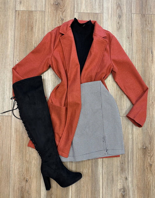 Rust Midi Coat