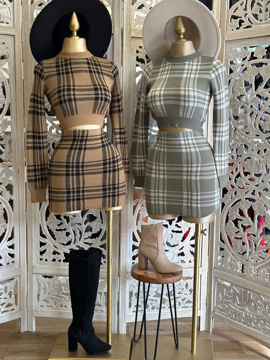 Plaid Sweater Set