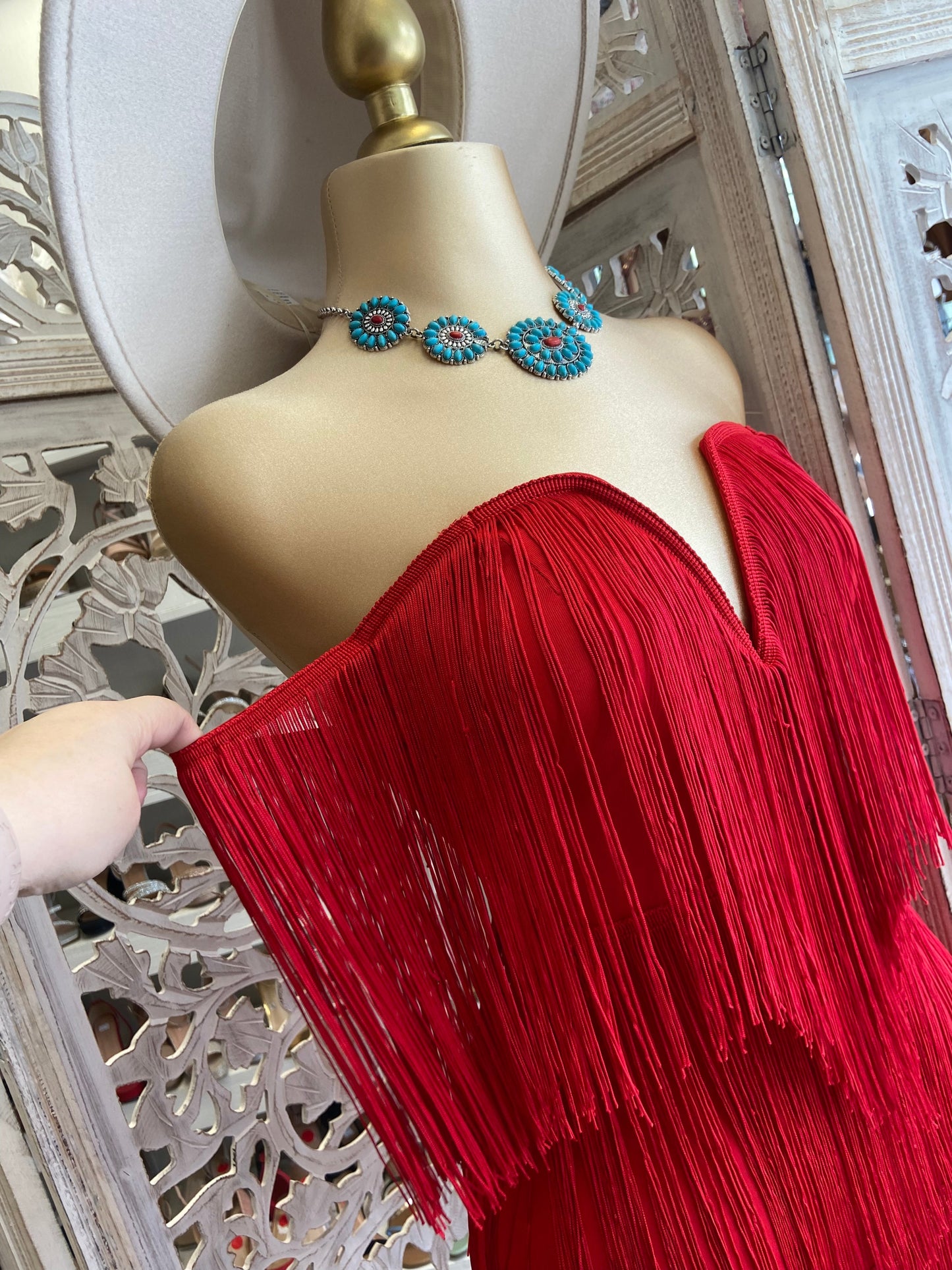 Red Fringe Dress