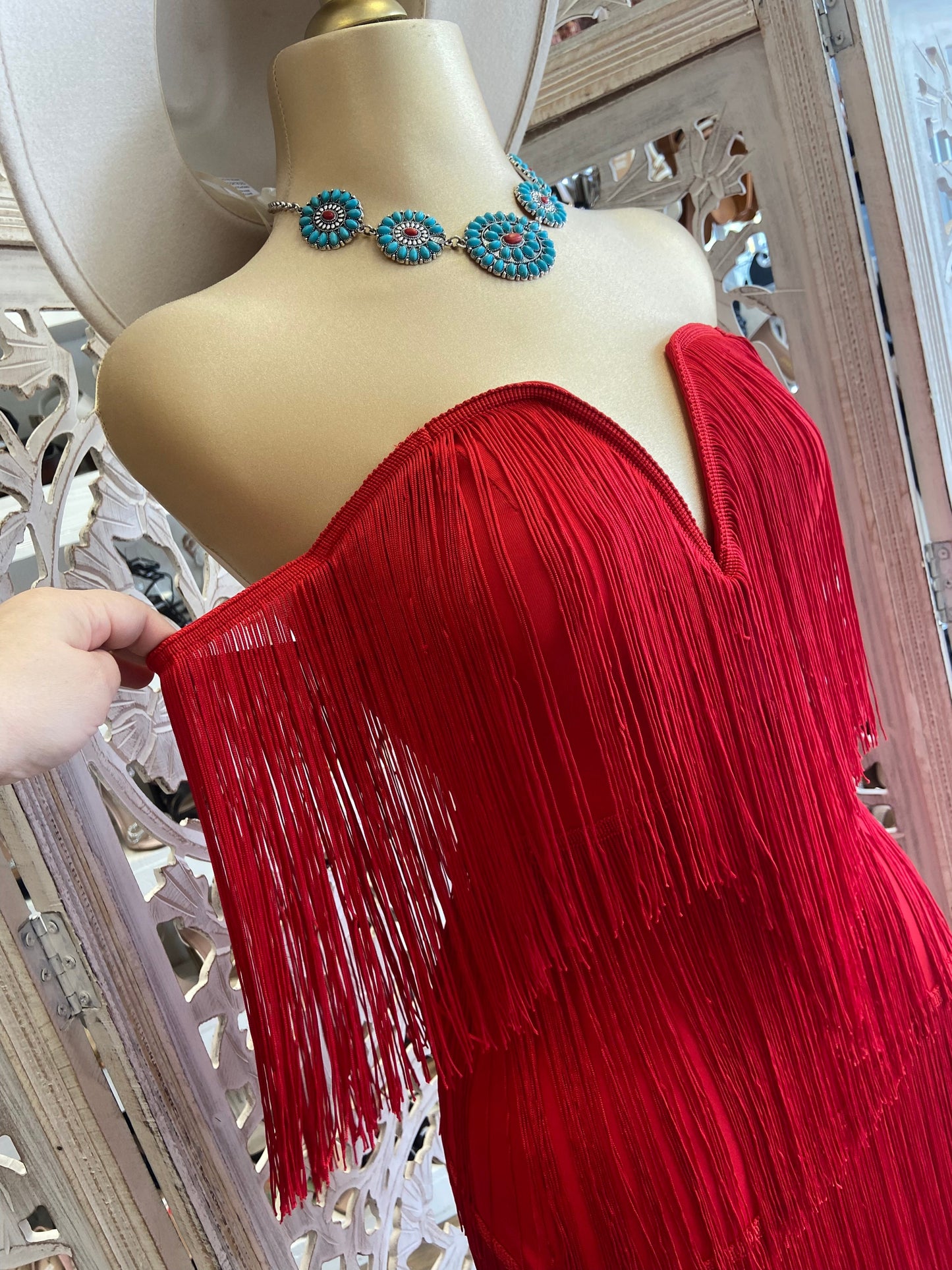 Red Fringe Dress