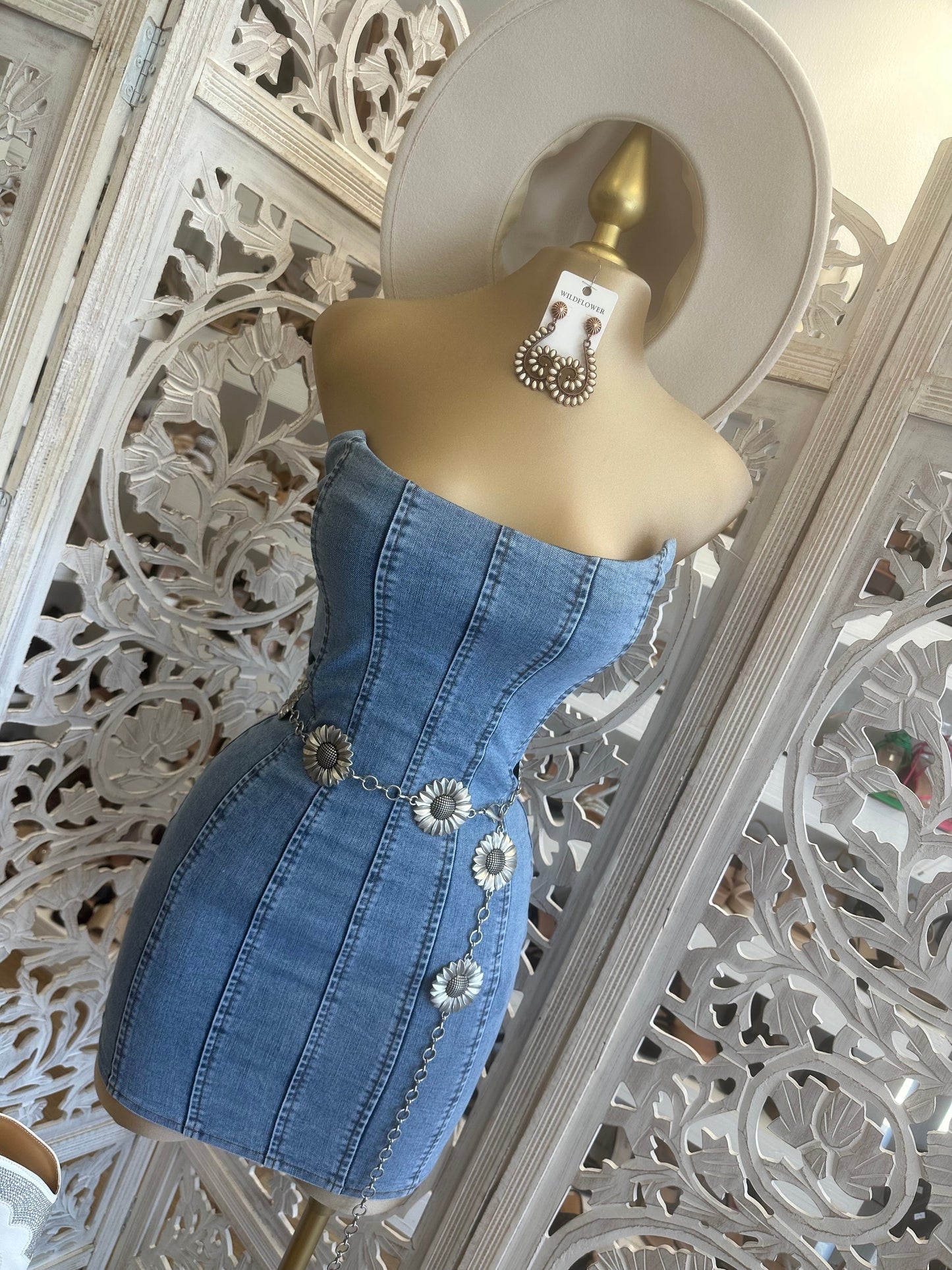 Denim Mini Corset Dress