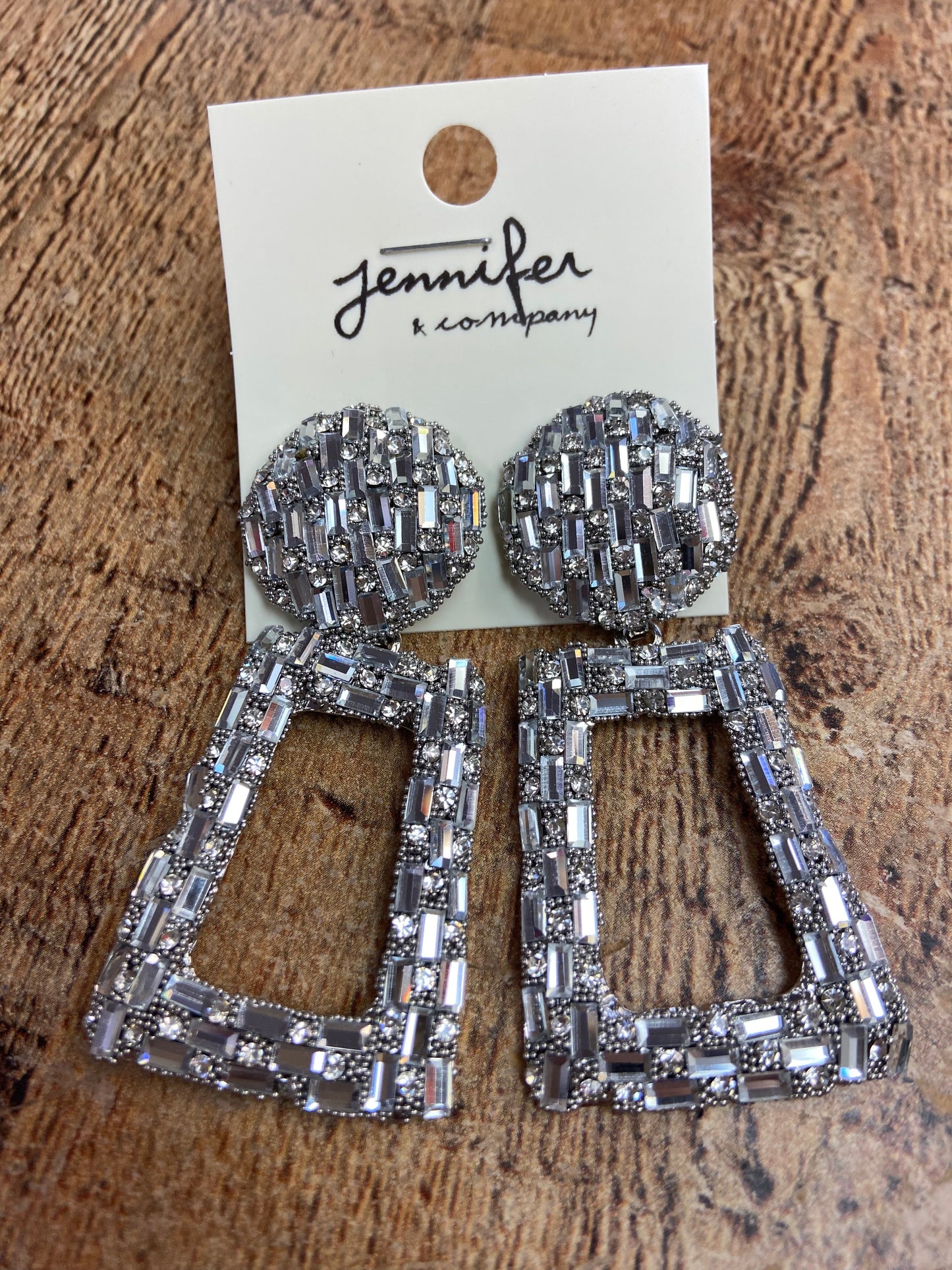 Silver Glitter Drop Earrings